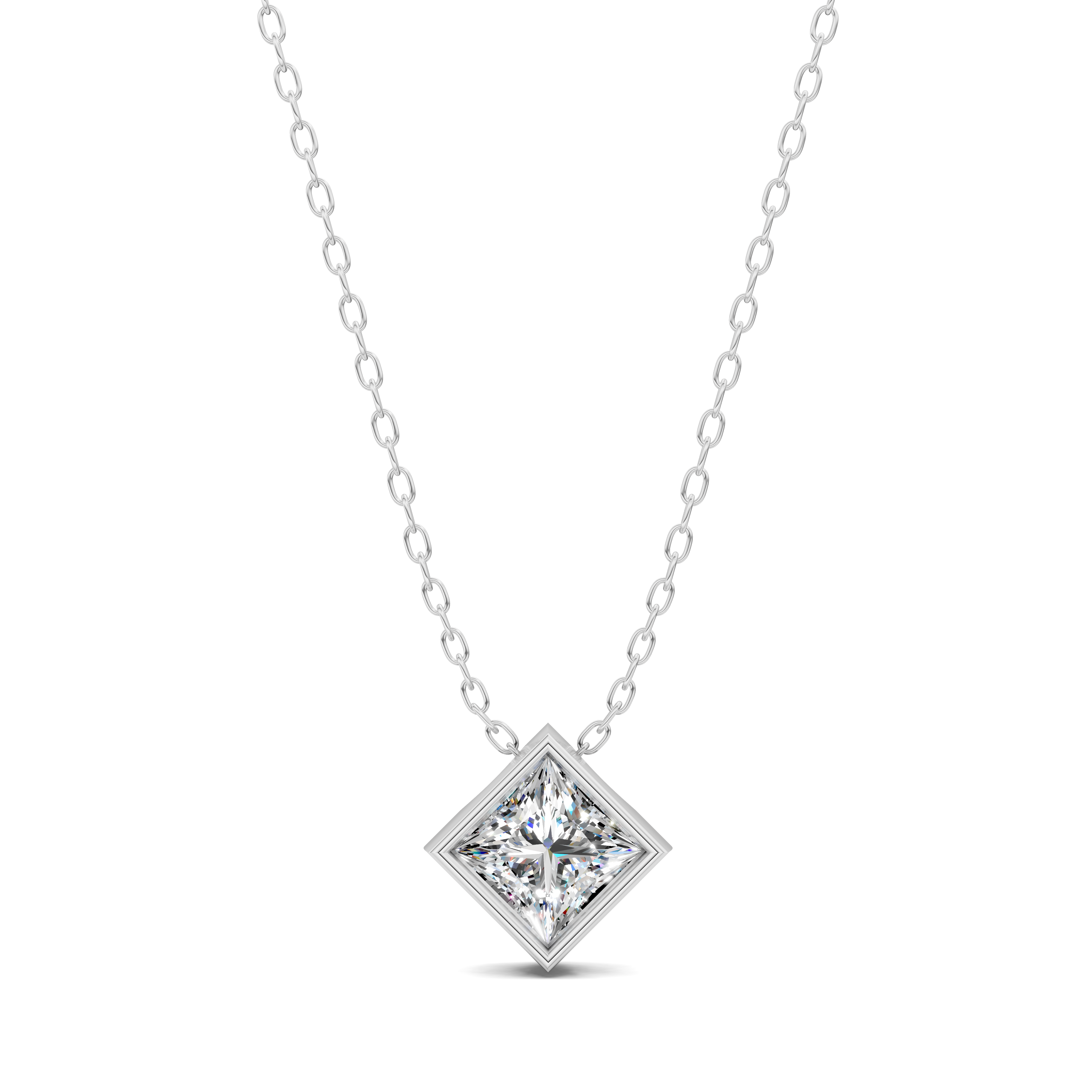 Princess Bezel Diamond Pendant (1.50 CTW)