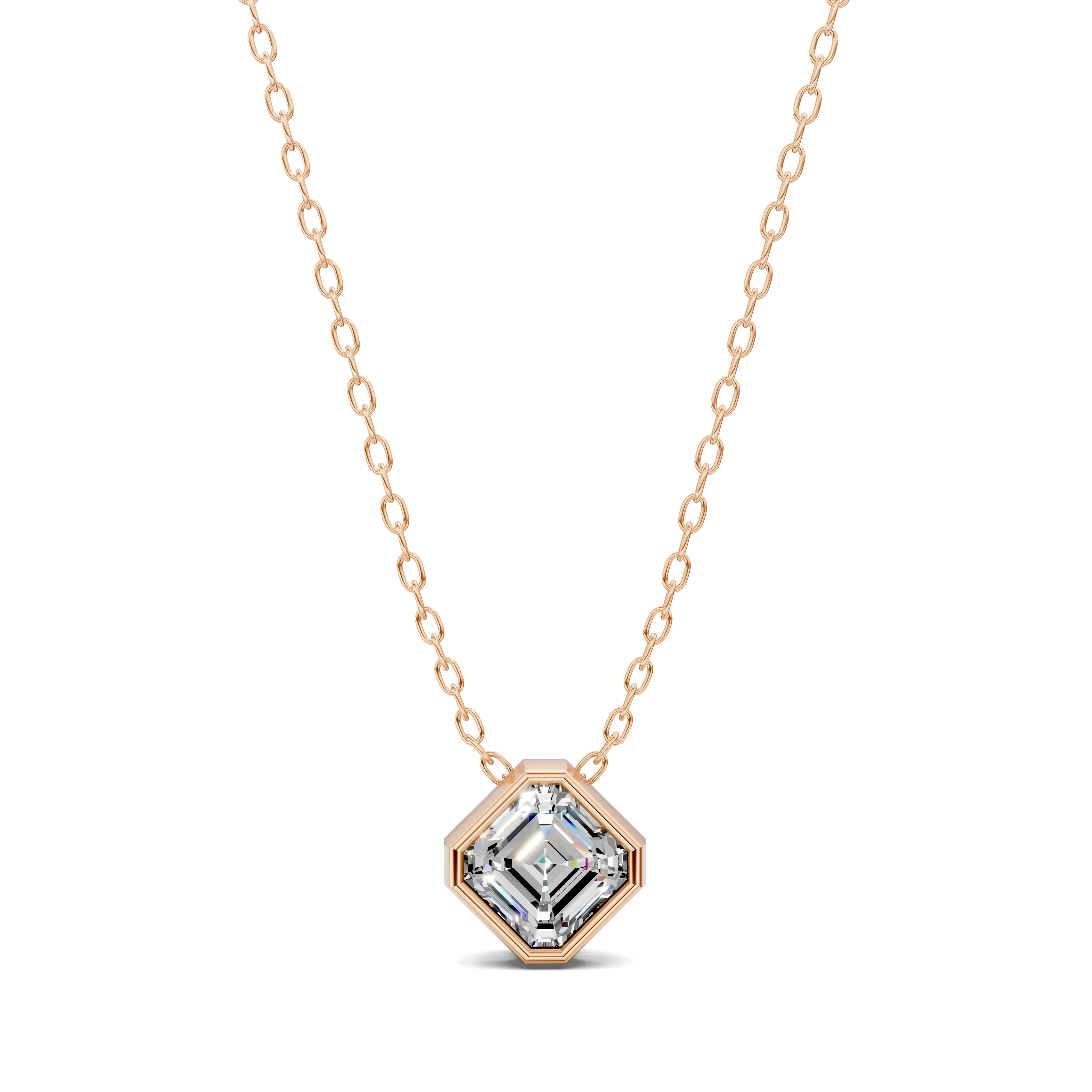 Asscher Bezel Diamond Pendant (1.50 CTW)