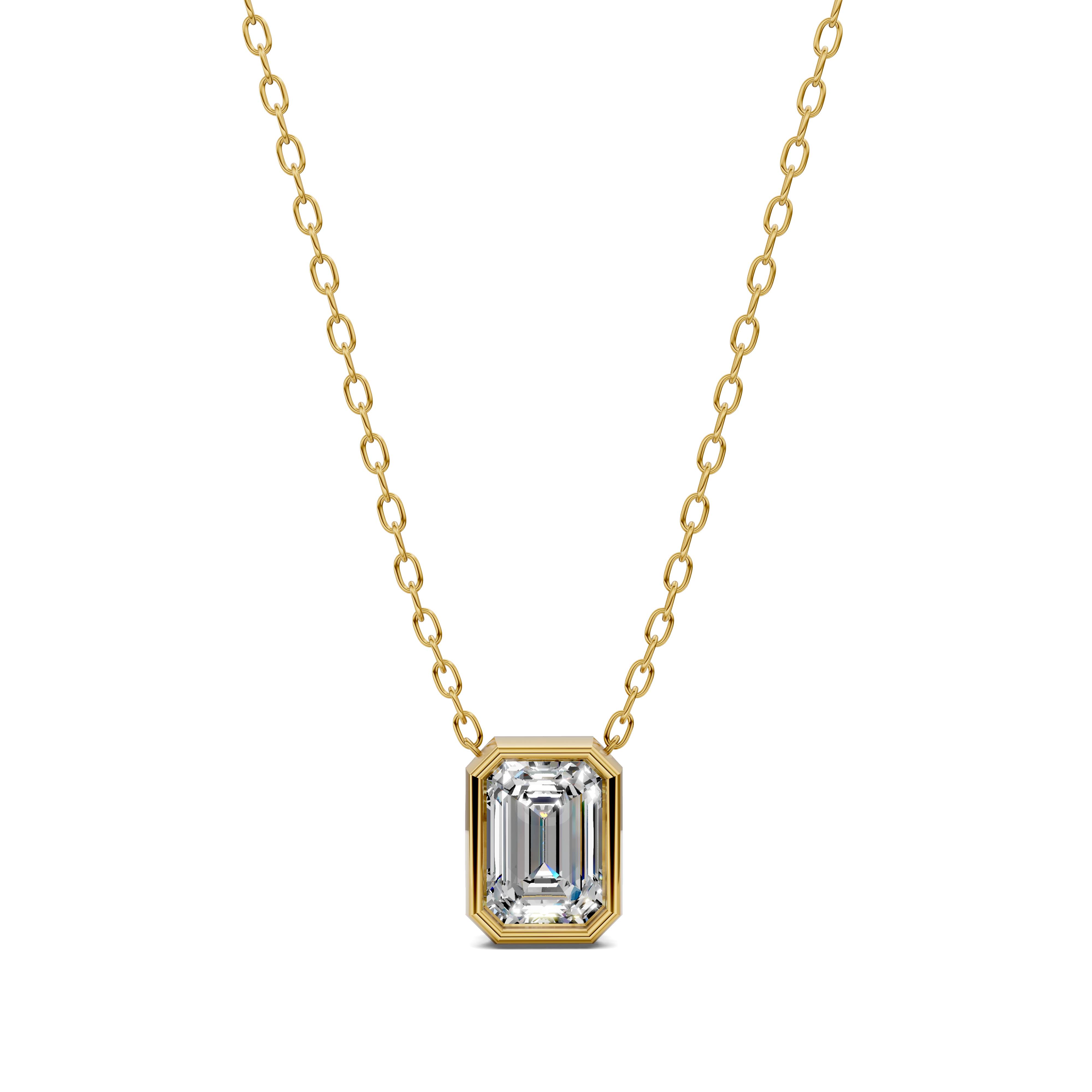 Emerald Bezel Diamond Pendant (1.50 CTW)