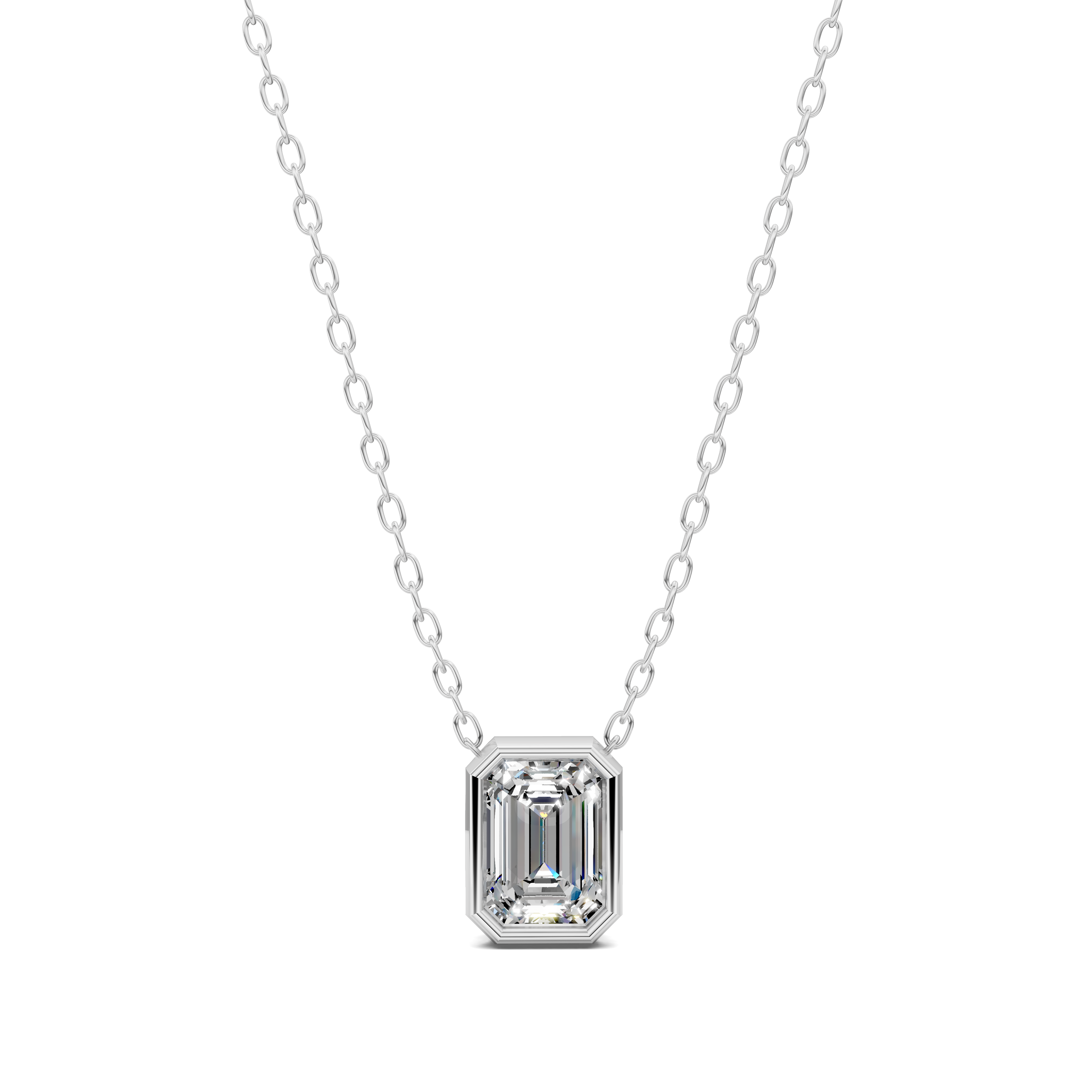 Emerald Bezel Diamond Pendant (1.50 CTW)