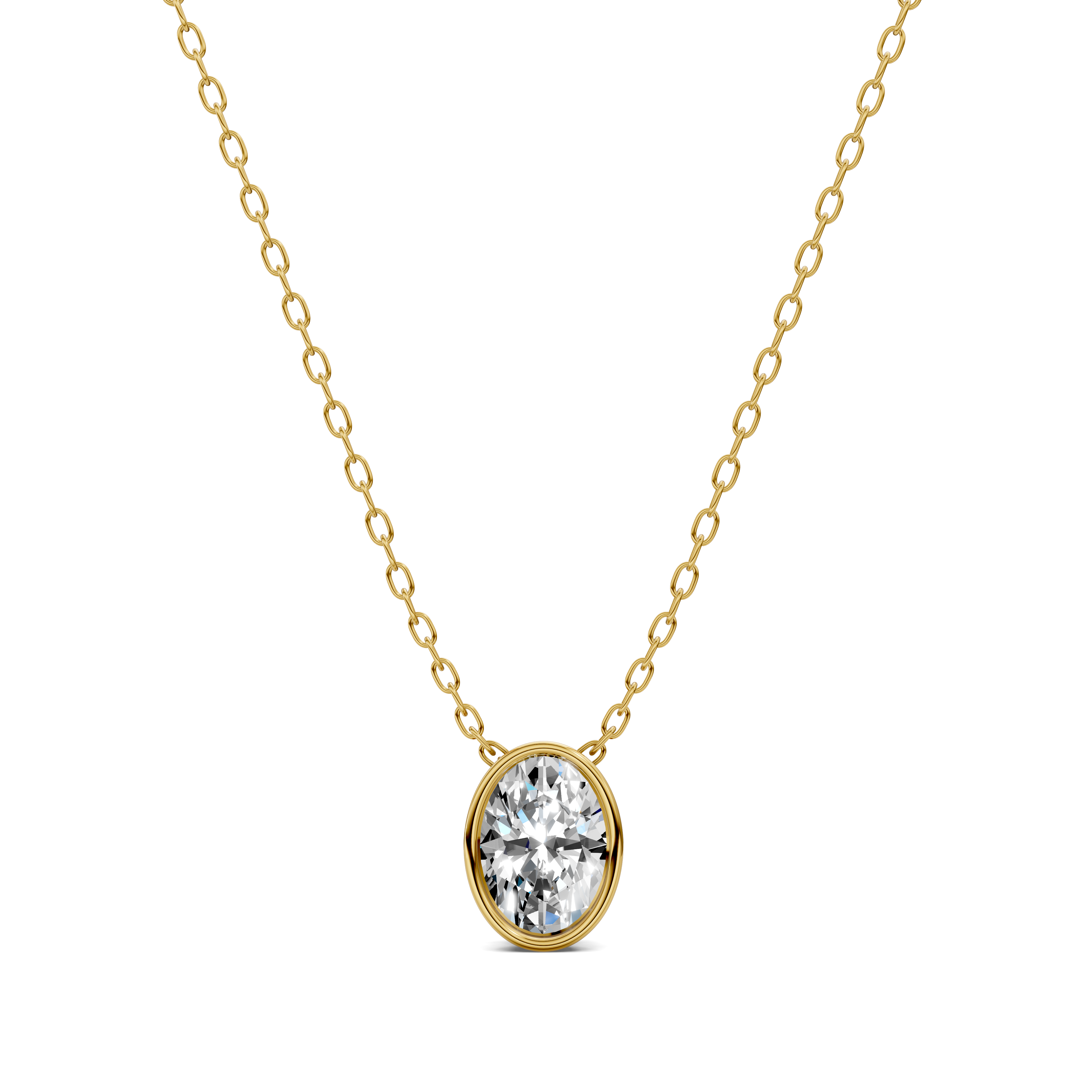Oval Bezel Diamond Pendant (1.50 CTW)