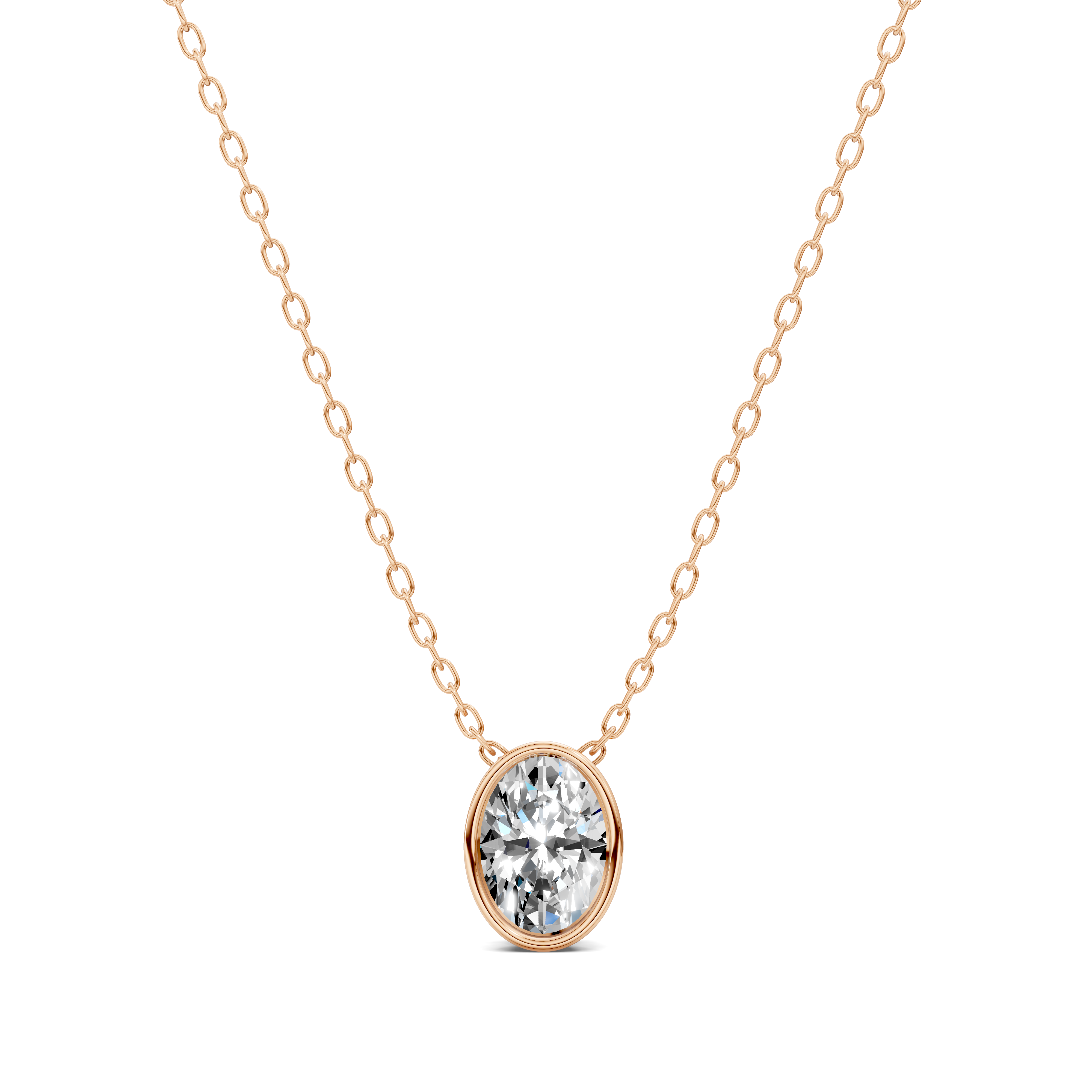 Oval Bezel Diamond Pendant (1.50 CTW)
