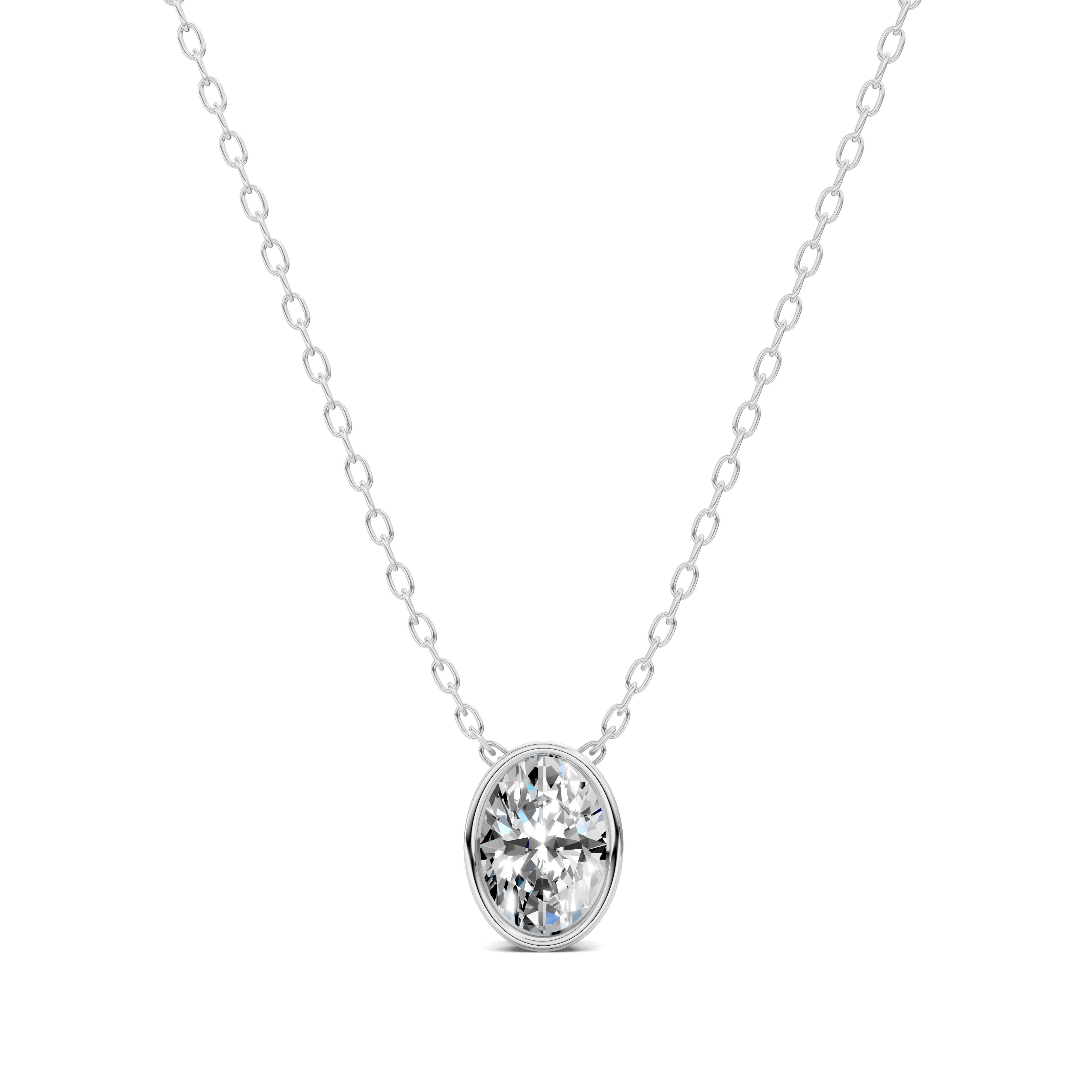 Oval Bezel Diamond Pendant (1.50 CTW)
