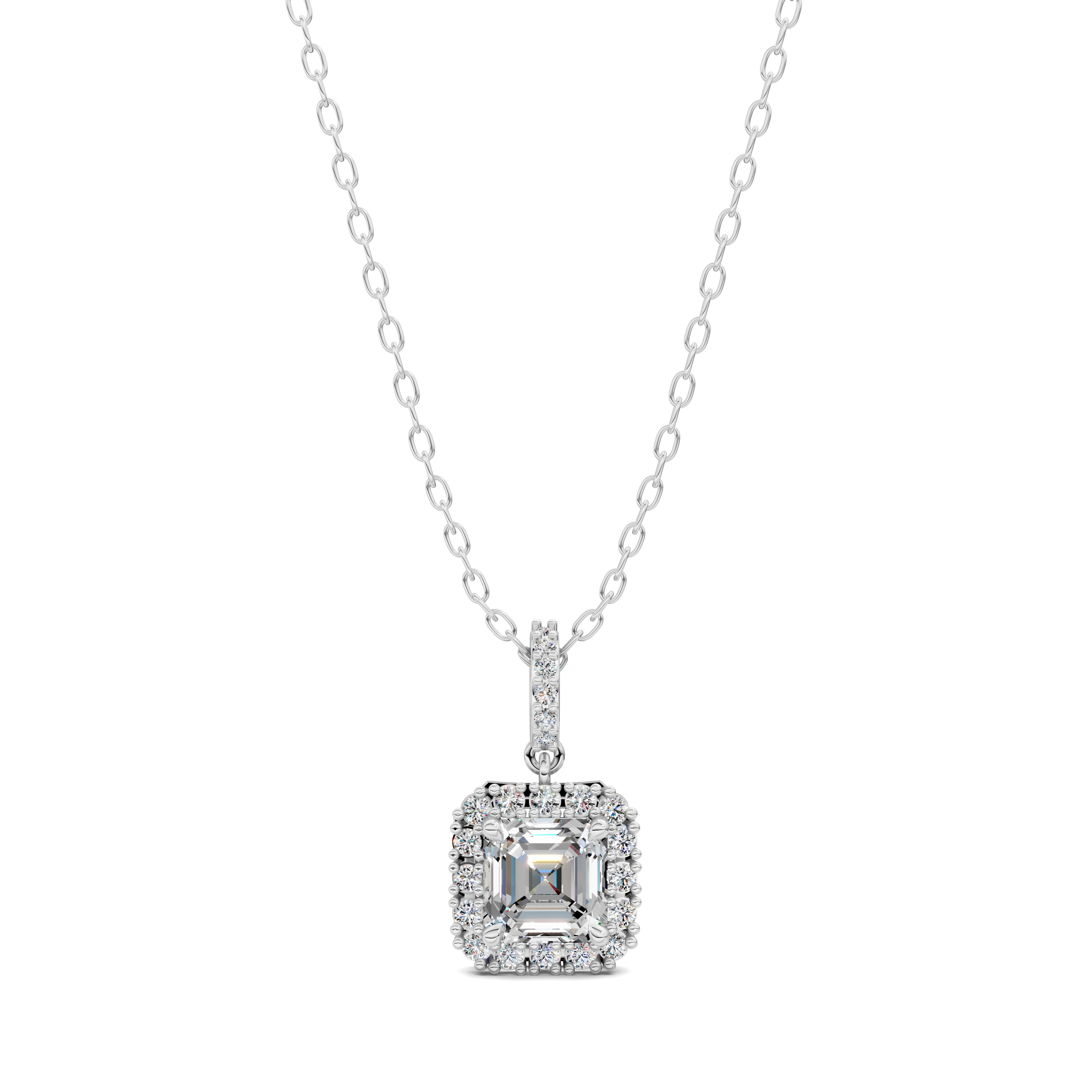Asscher Halo Pendant (1.50 CTW)