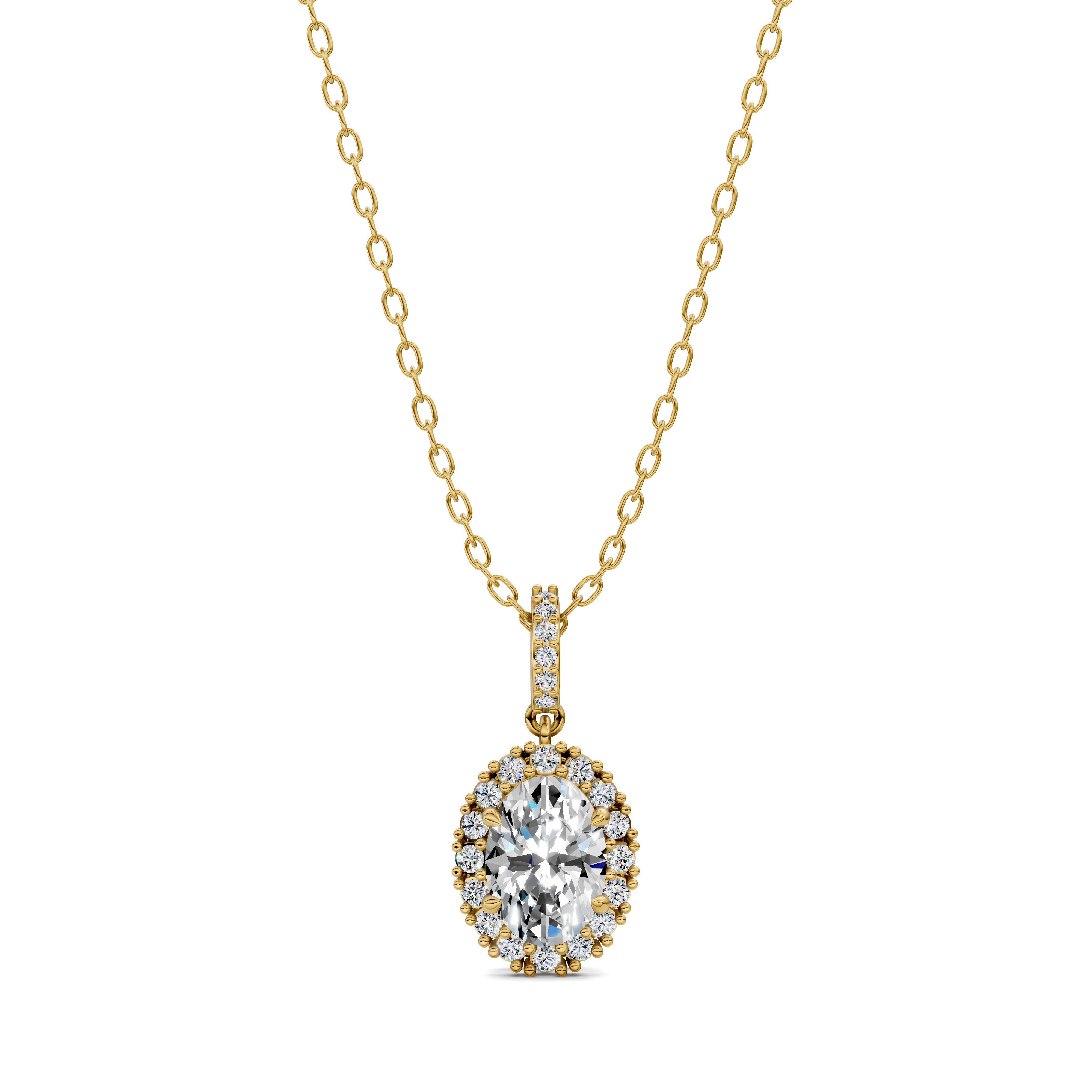 Oval Halo Pendant (1.50 CTW)