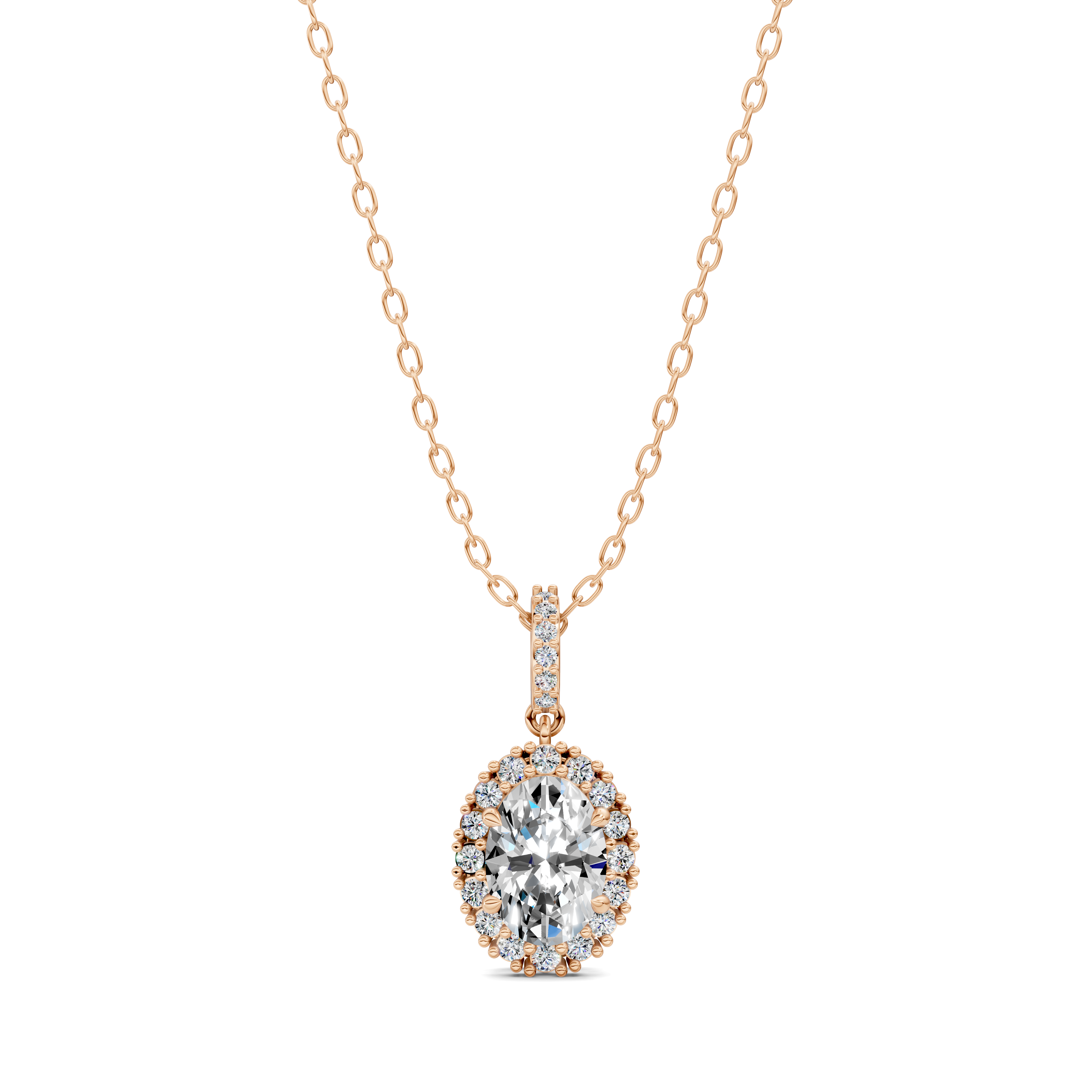Oval Halo Pendant (1.50 CTW)