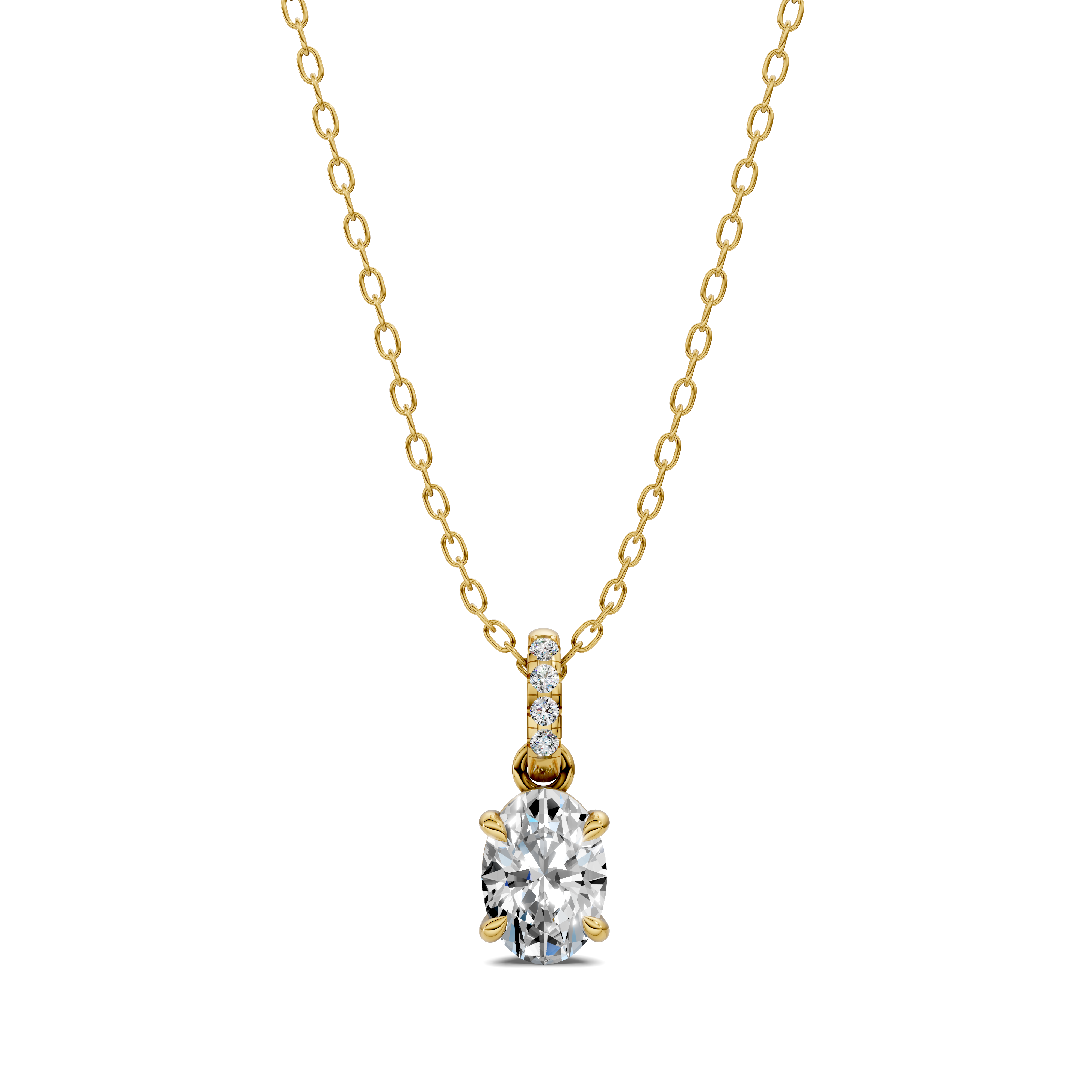Oval Pavé Bail Pendant (1.50 CTW)