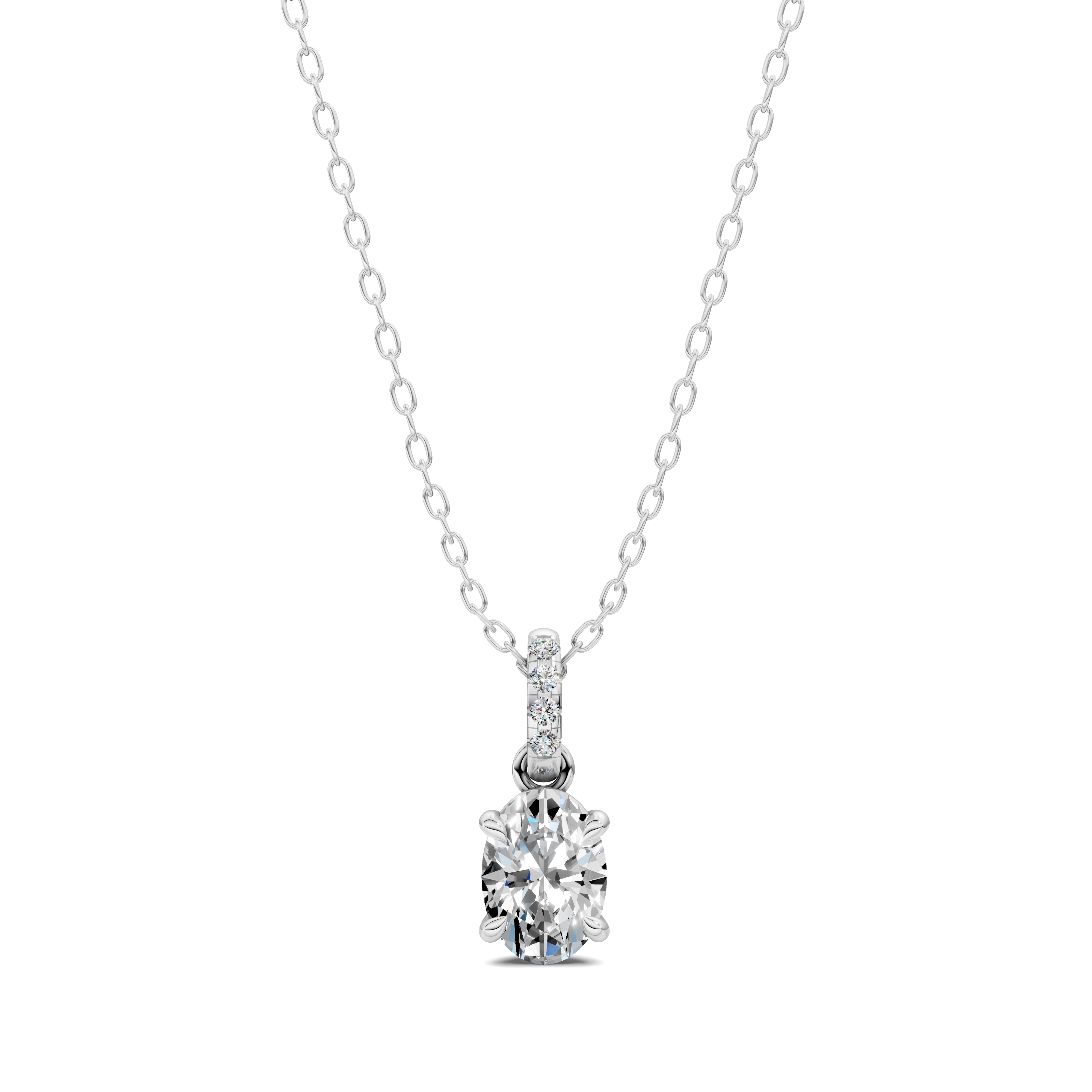 Oval Pavé Bail Pendant (1.50 CTW)