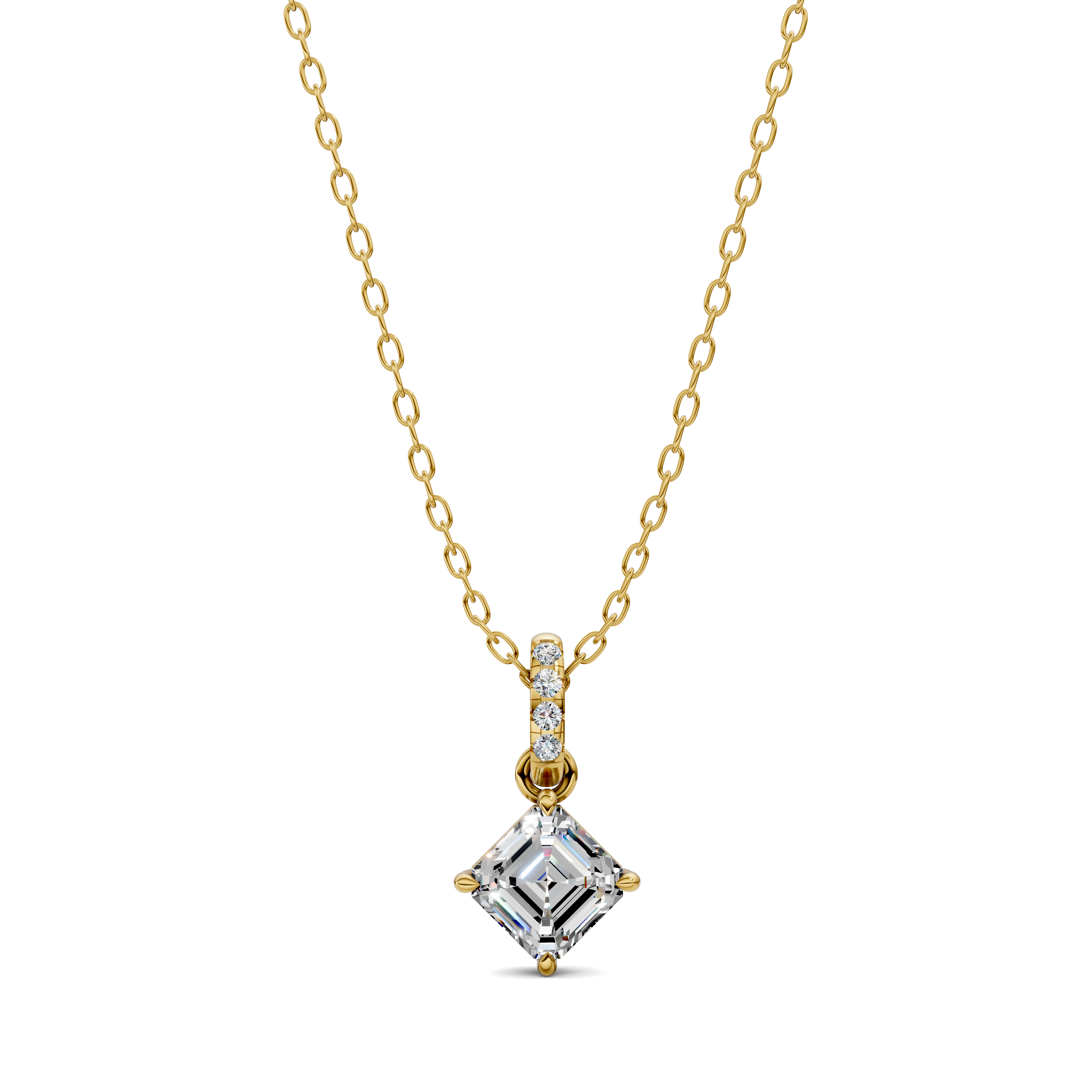 Asscher Pavé Bail Pendant (1.50 CTW)