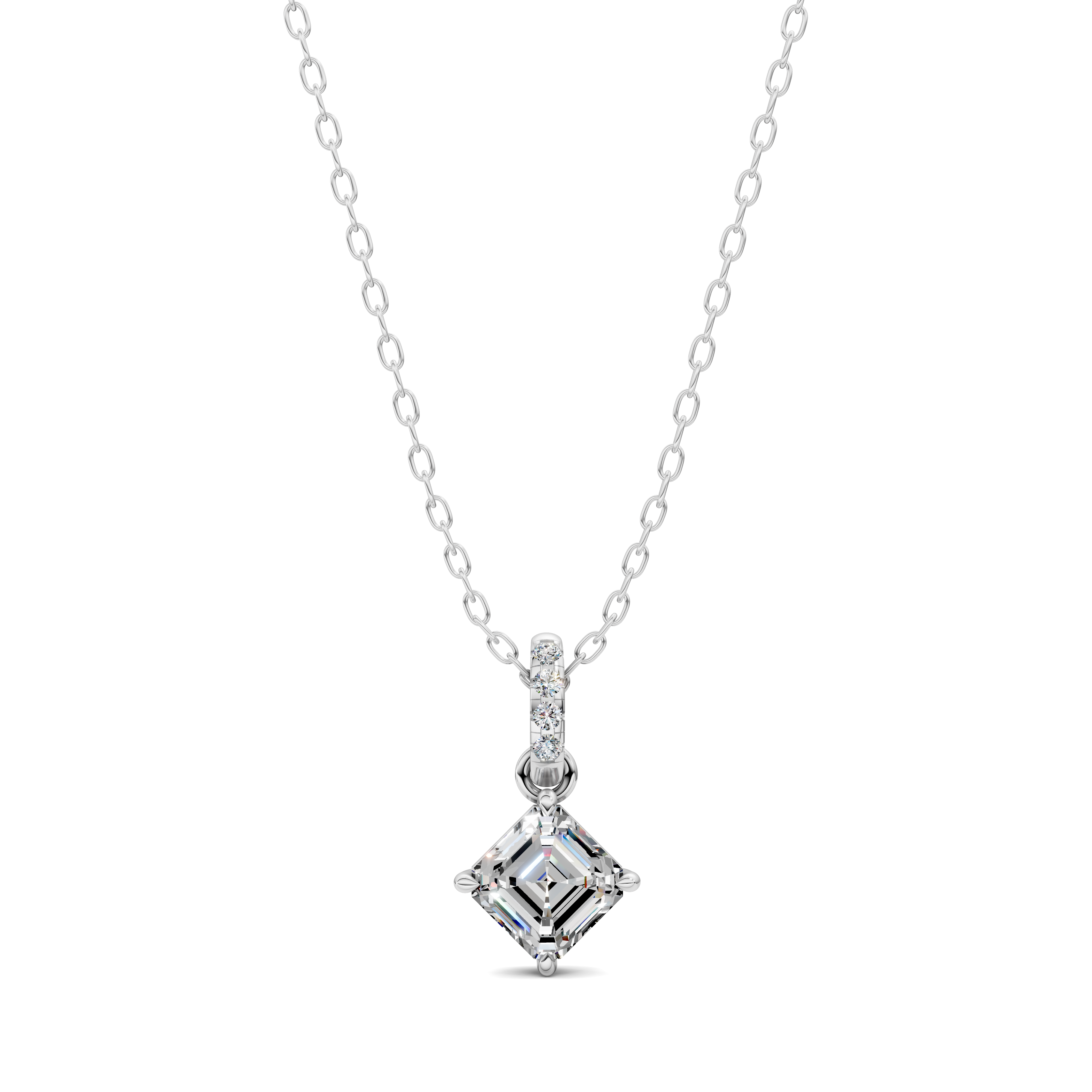 Asscher Pavé Bail Pendant (1.50 CTW)