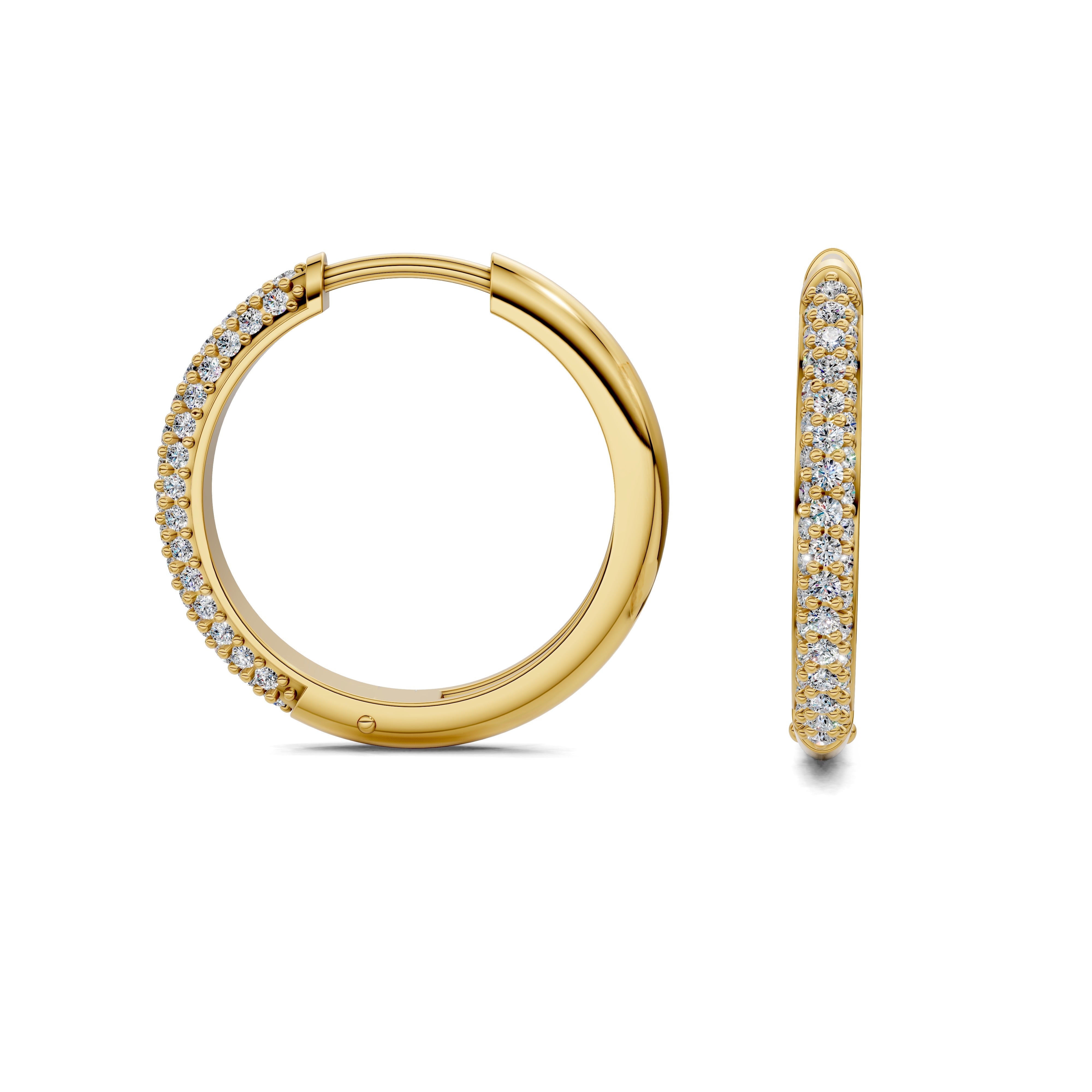 Marigold Round Diamond Mid-Size Hoop Earrings
