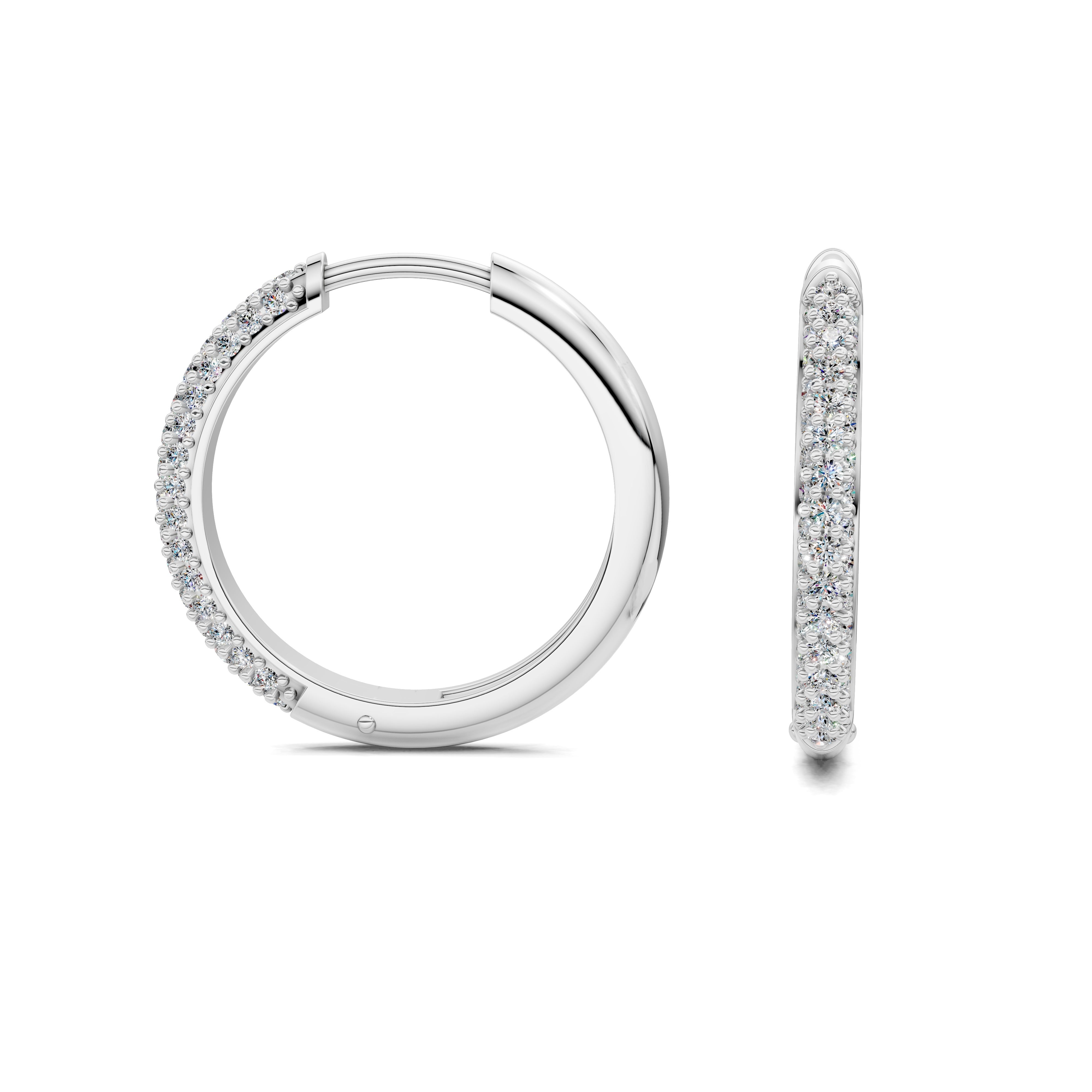 Marigold Round Diamond Mid-Size Hoop Earrings