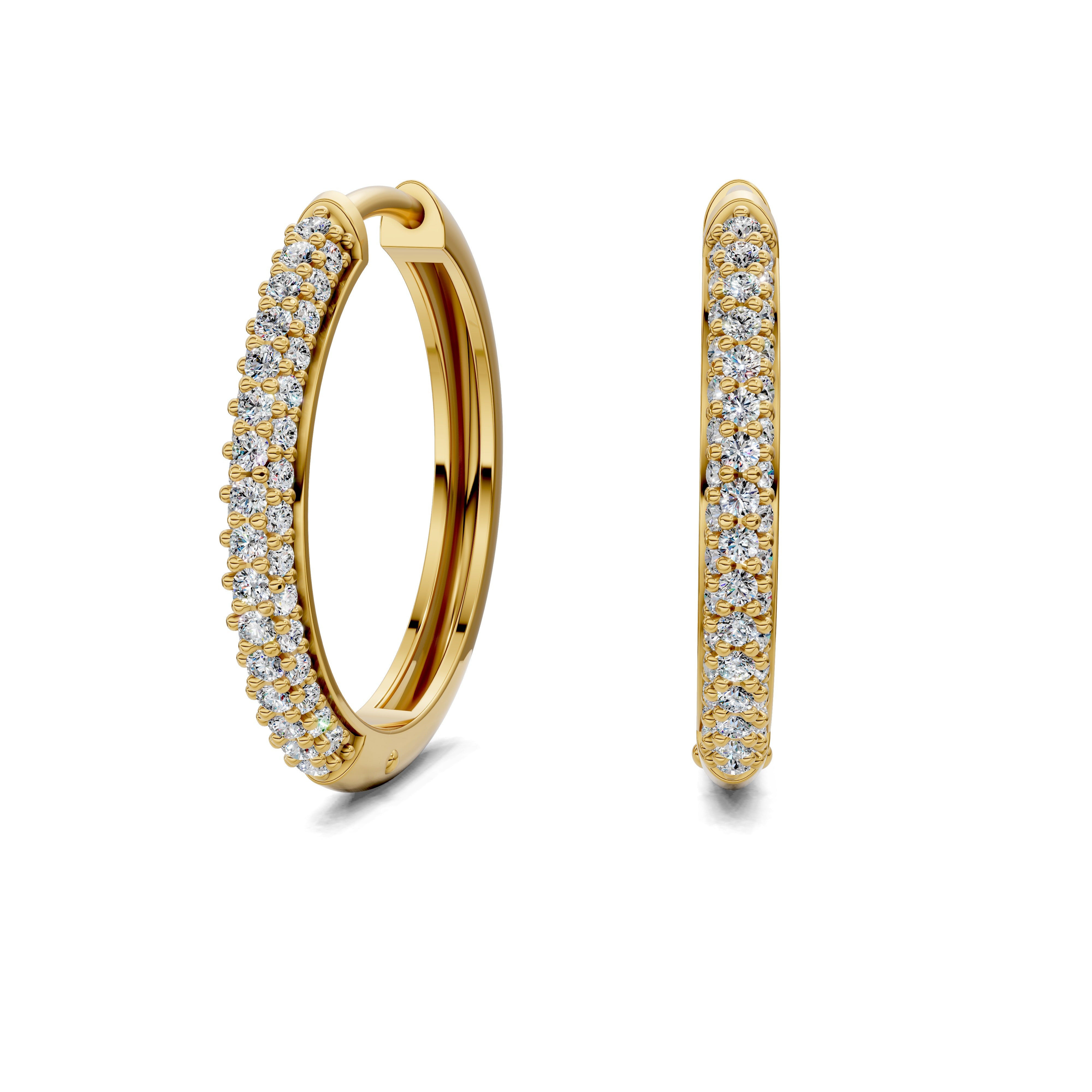 Marigold Round Diamond Mid-Size Hoop Earrings
