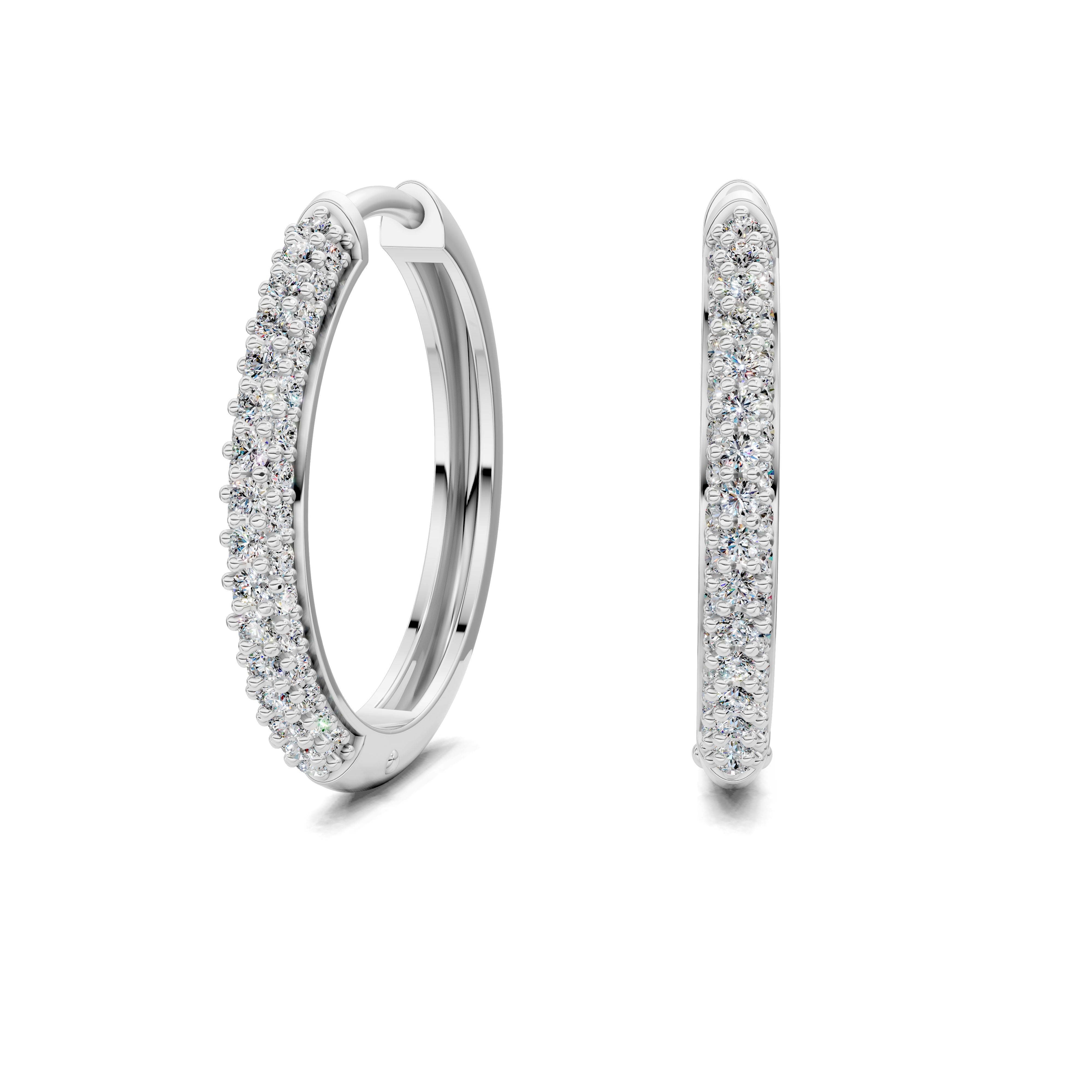 Marigold Round Diamond Mid-Size Hoop Earrings