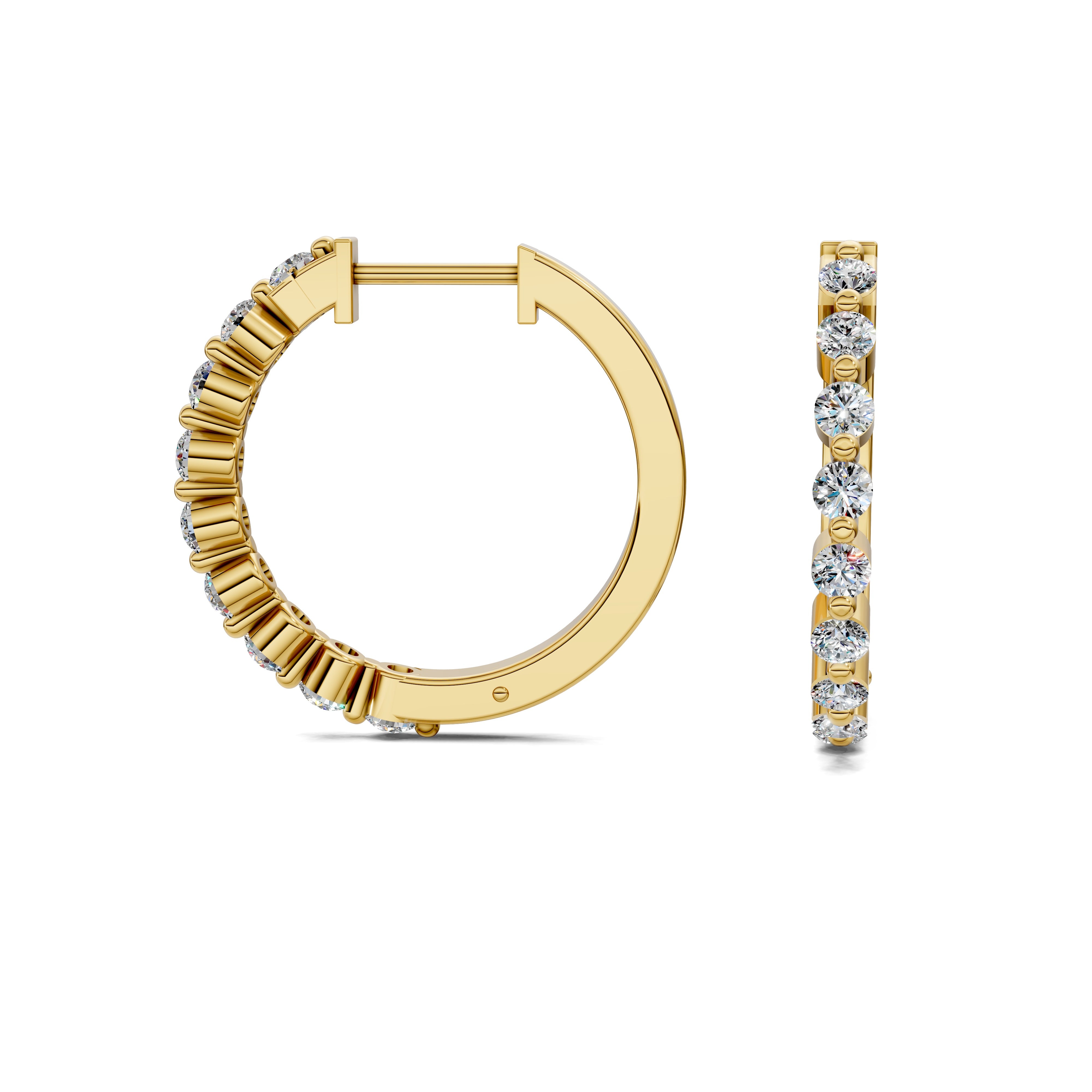 Azalea Round Diamond Hoop Earrings