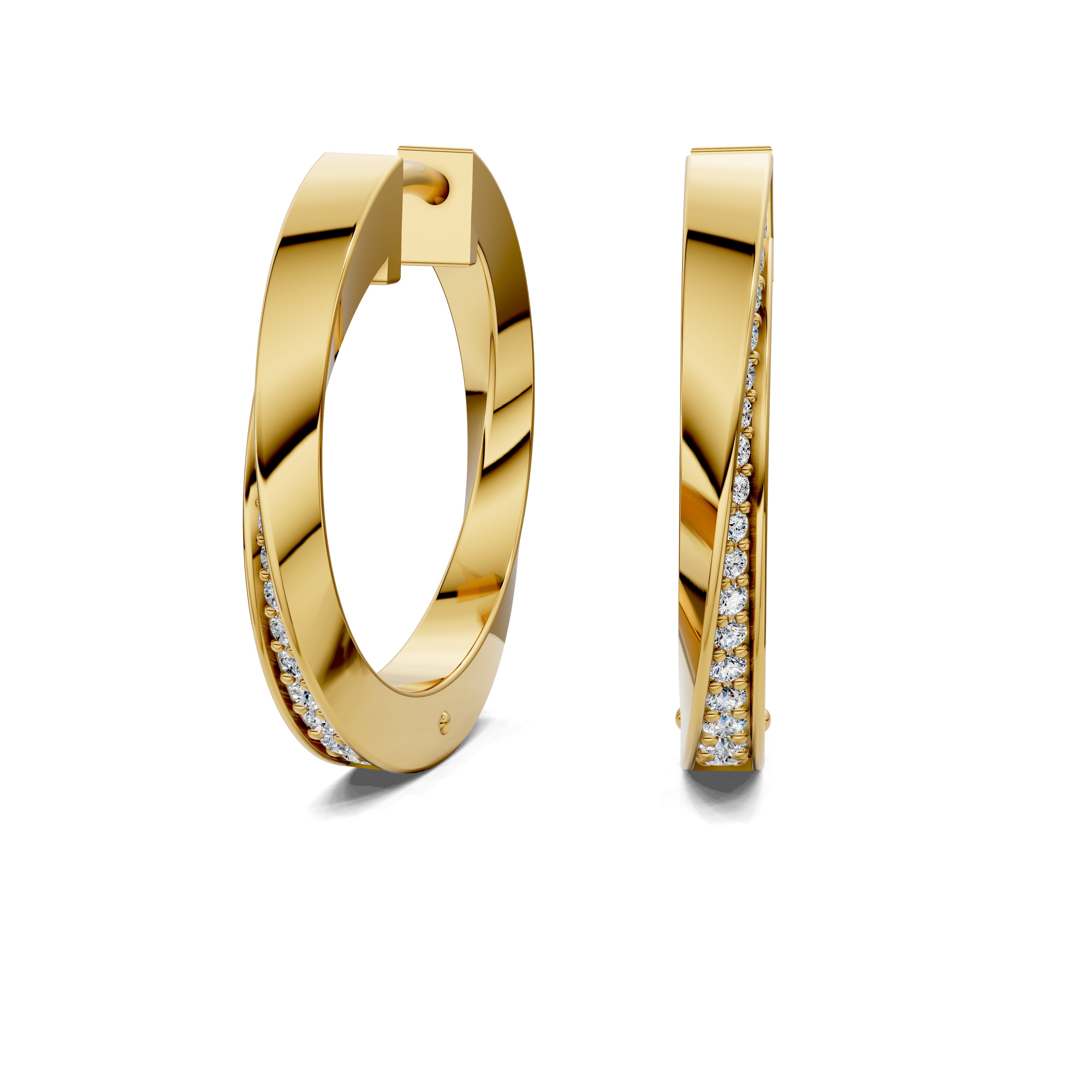 Orchid Round Diamond Hoop Earrings