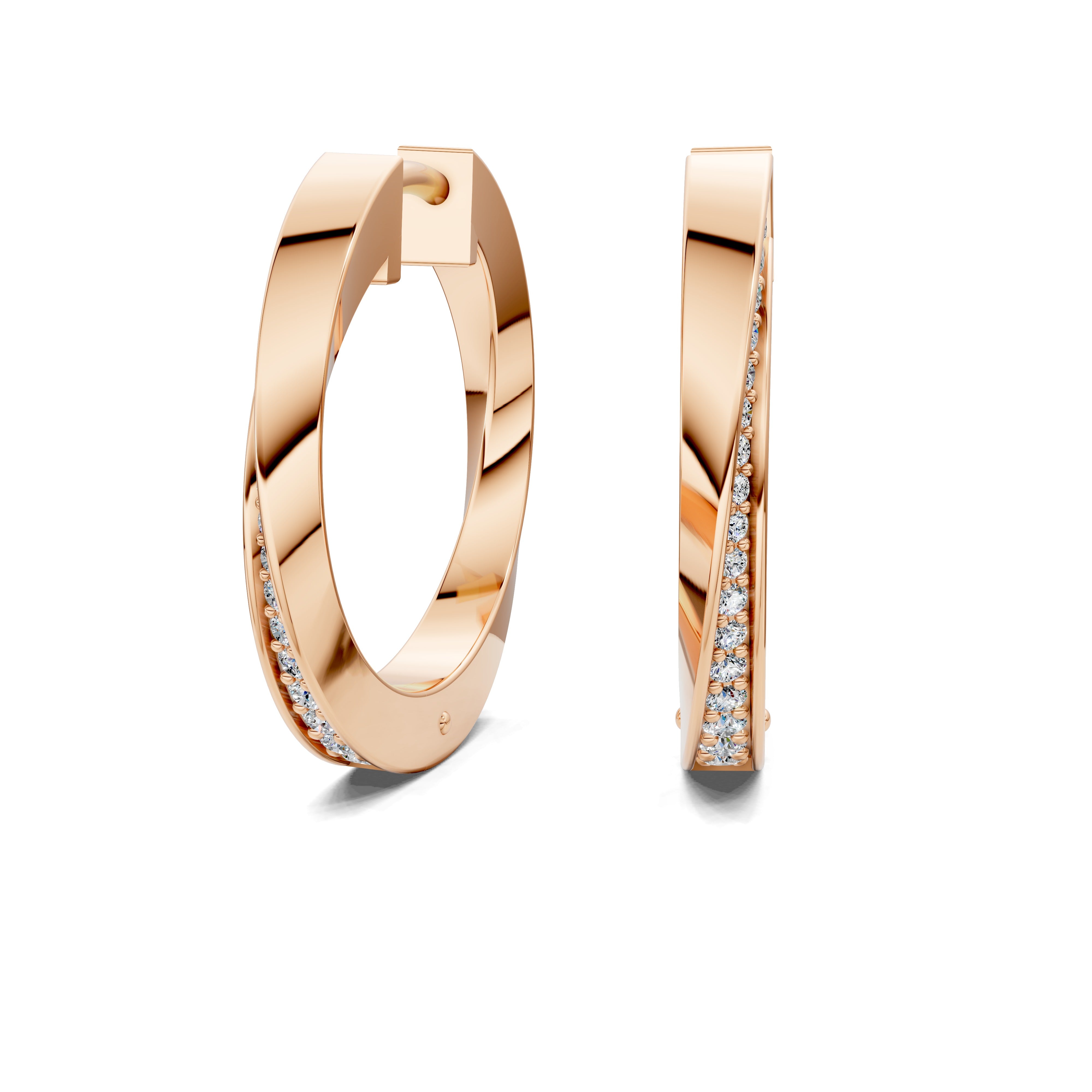 Orchid Round Diamond Hoop Earrings