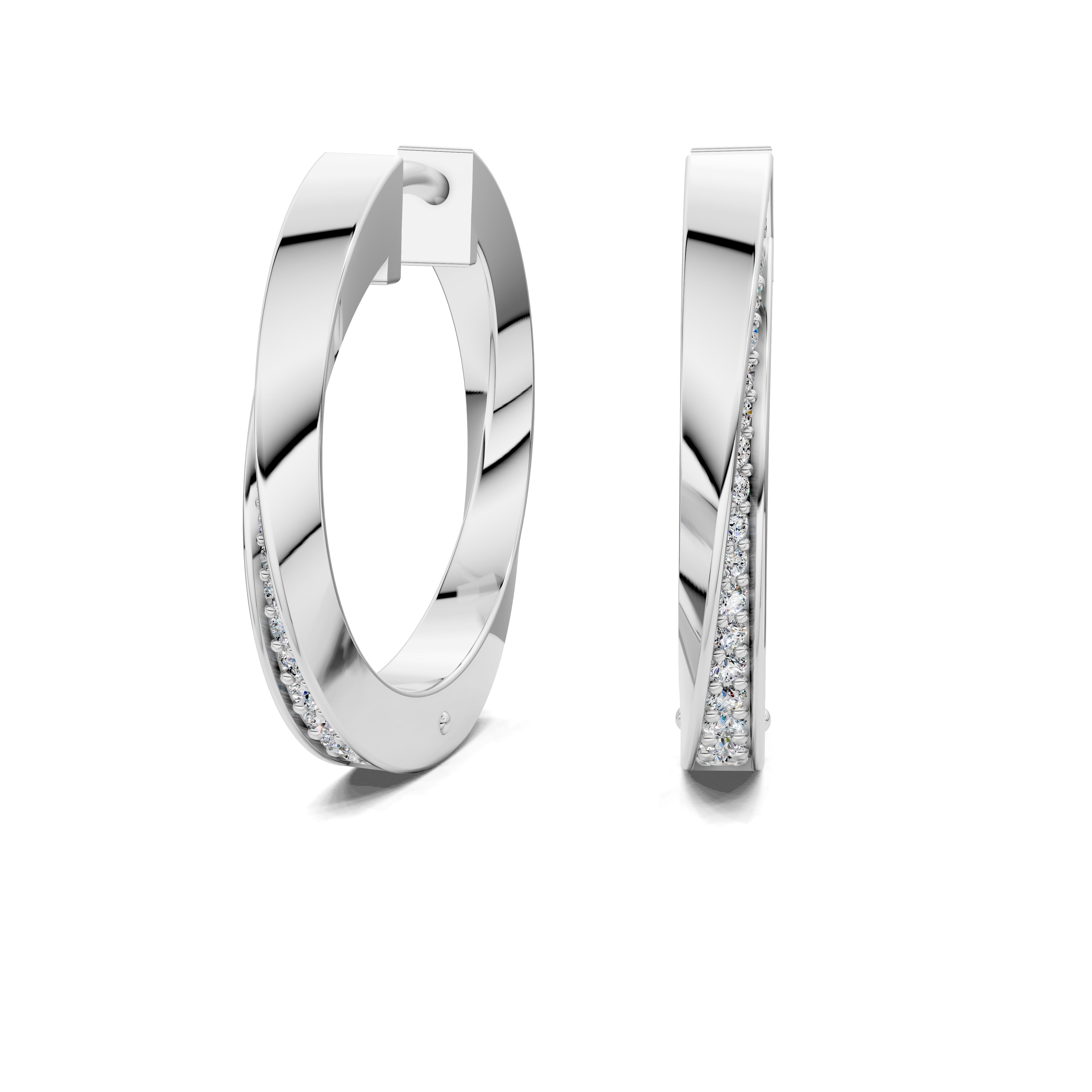 Orchid Round Diamond Hoop Earrings