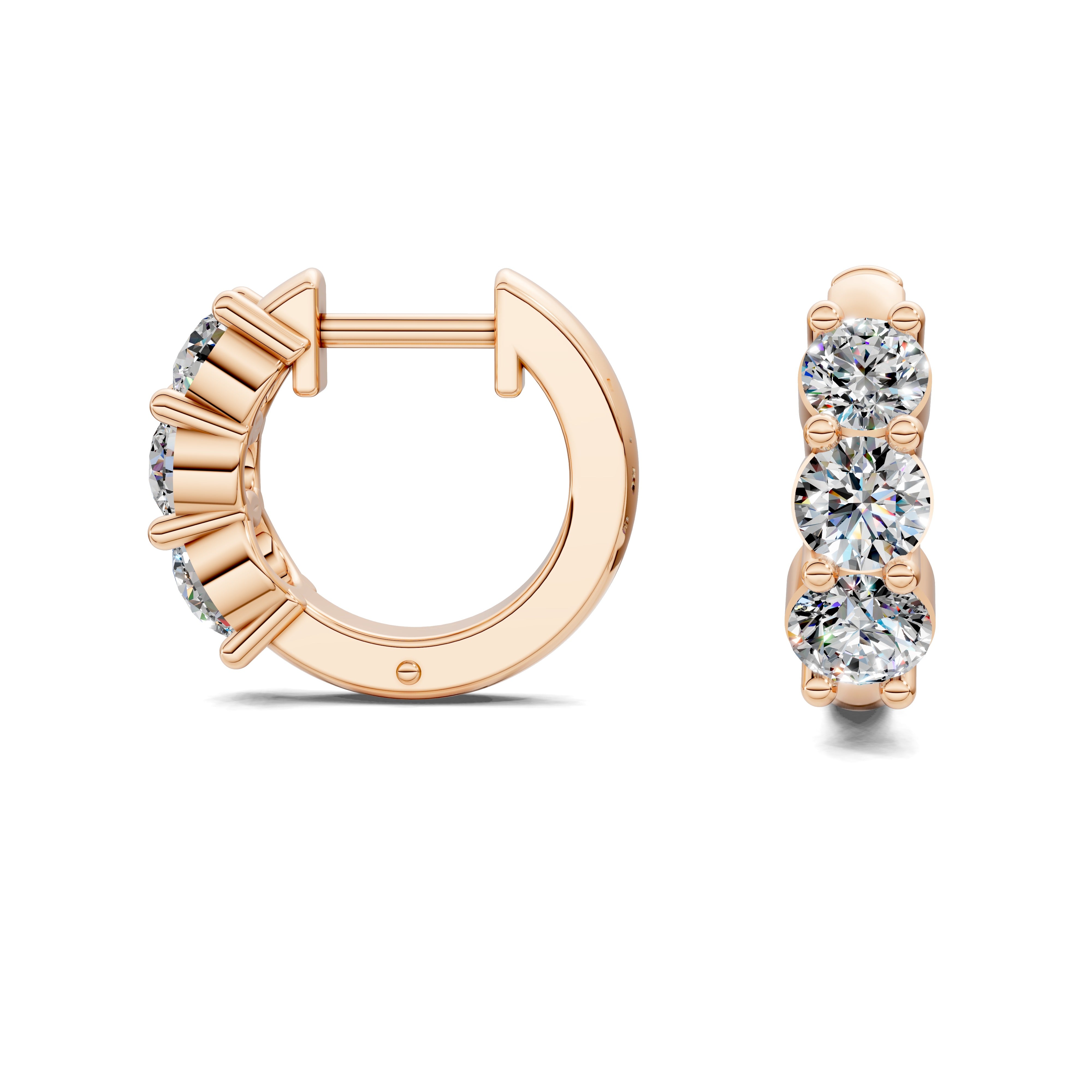 Jasmine Round Diamond Huggie Earrings