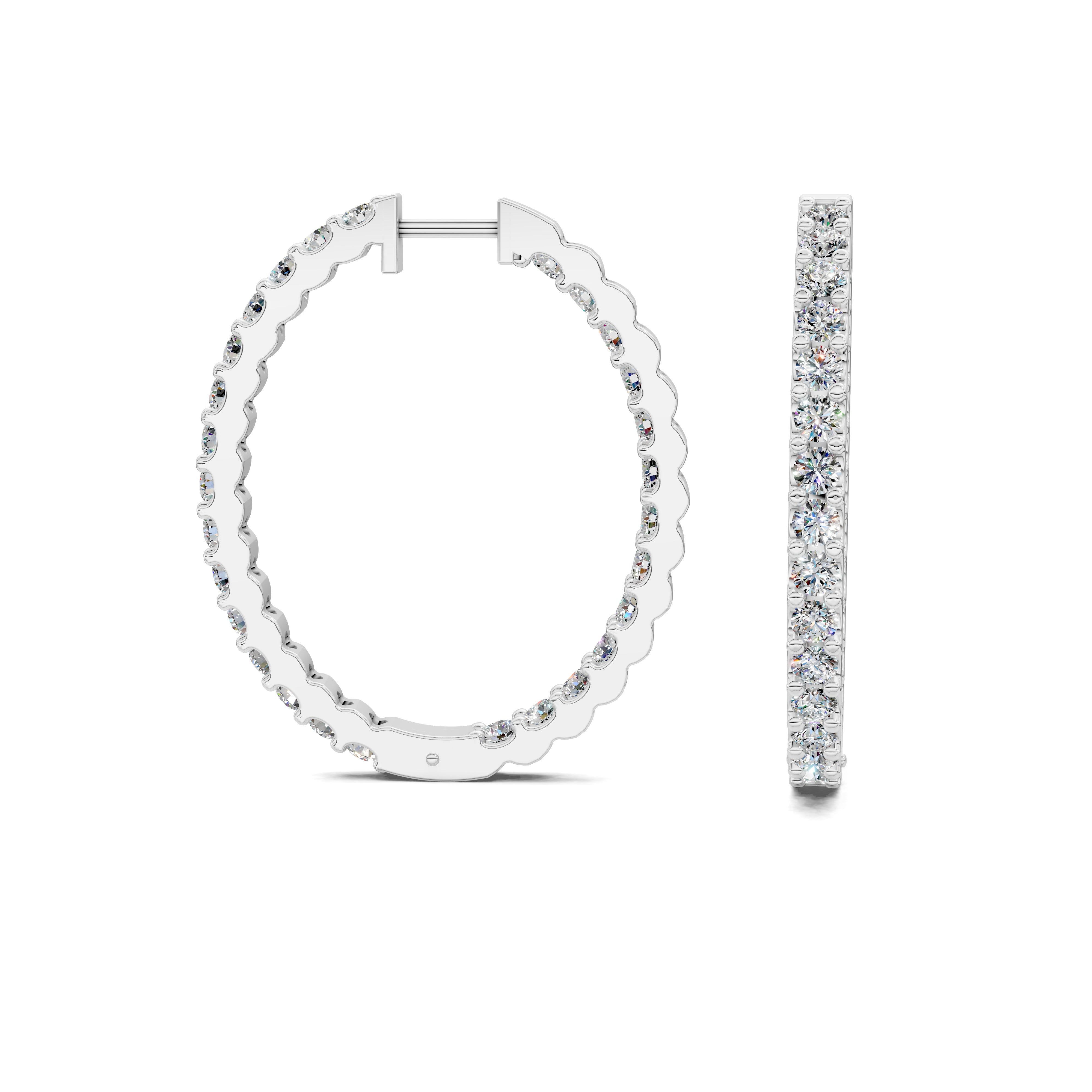 Dahlia Round Diamond Hoop Earrings