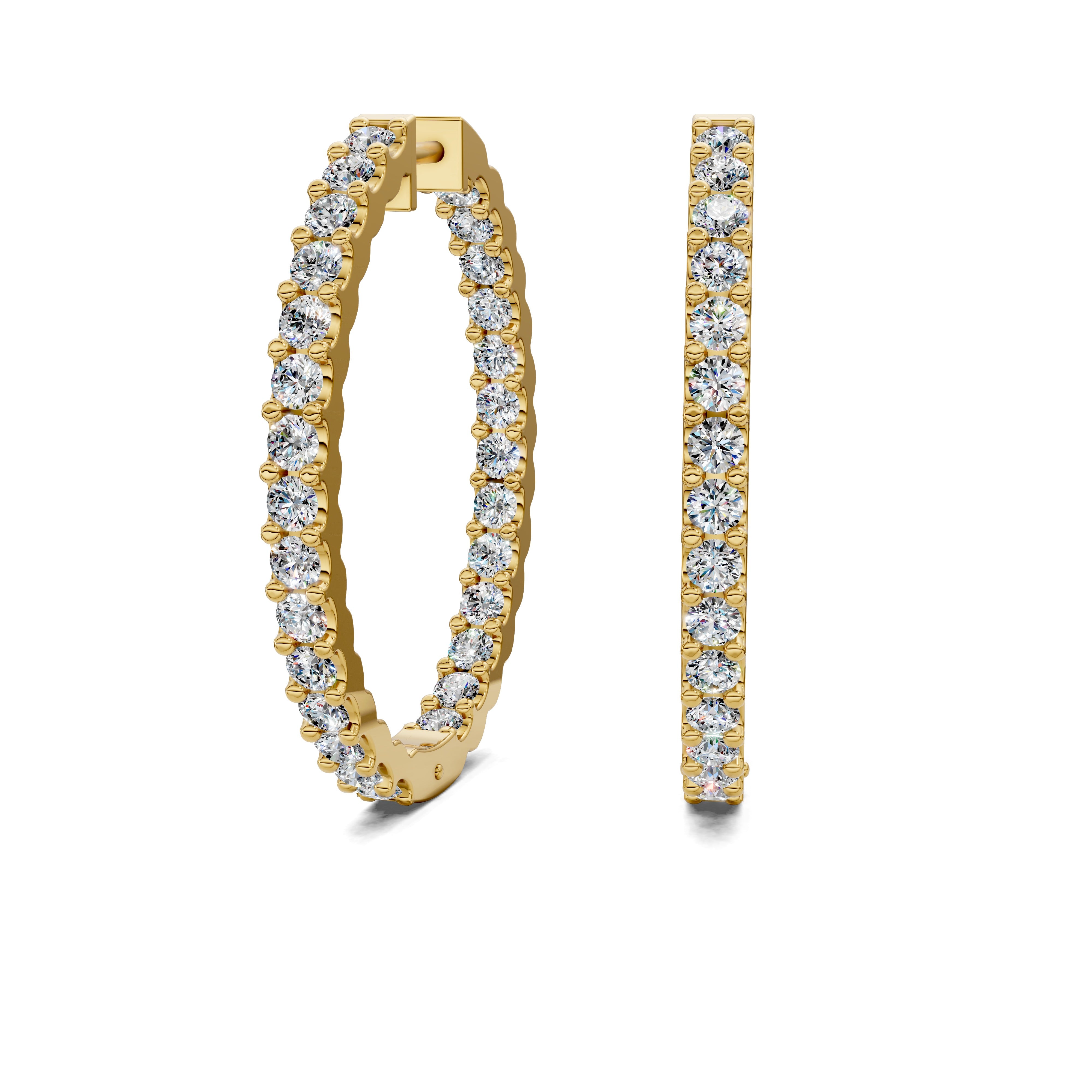 Dahlia Round Diamond Hoop Earrings