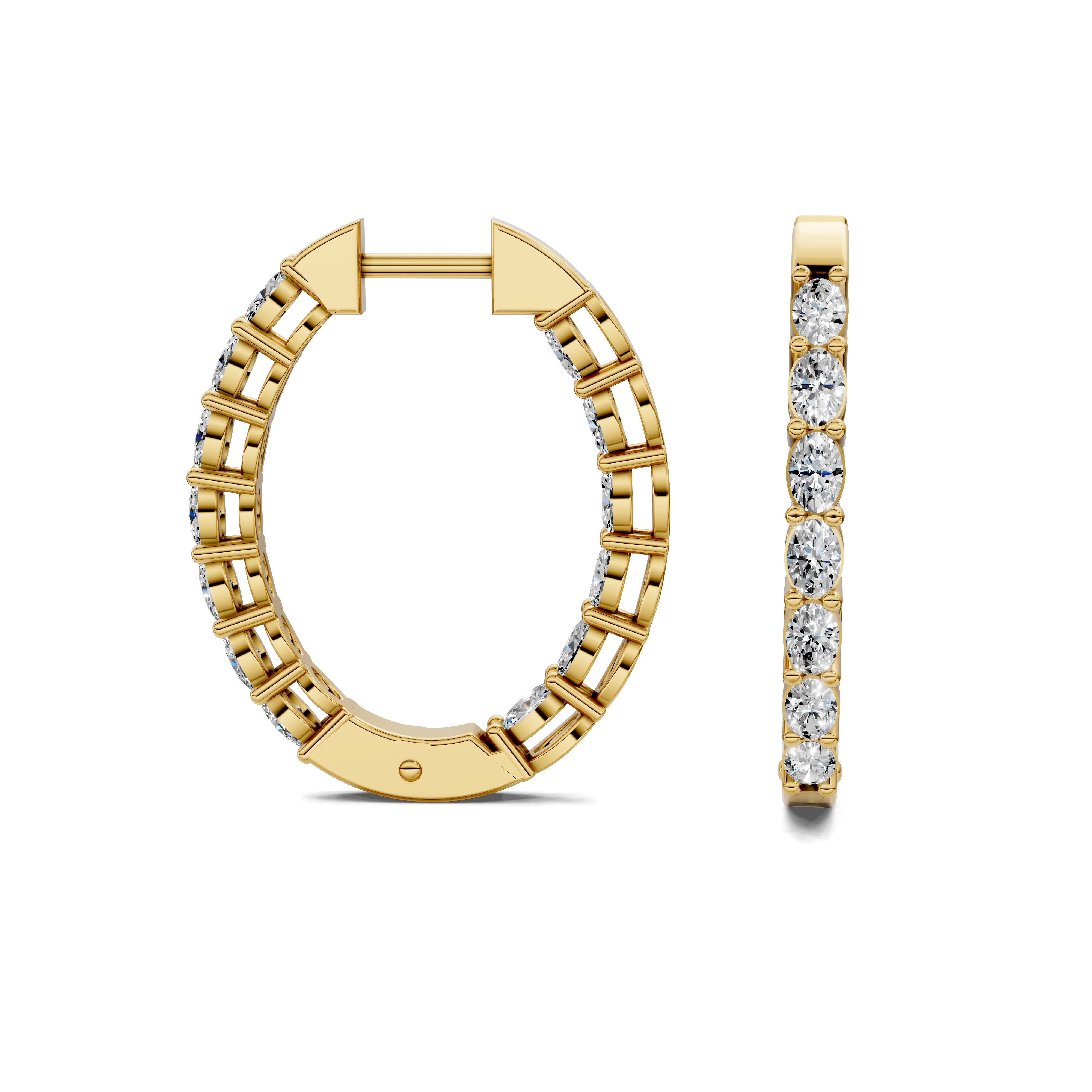 Neroli Oval Diamond Hoop Earrings