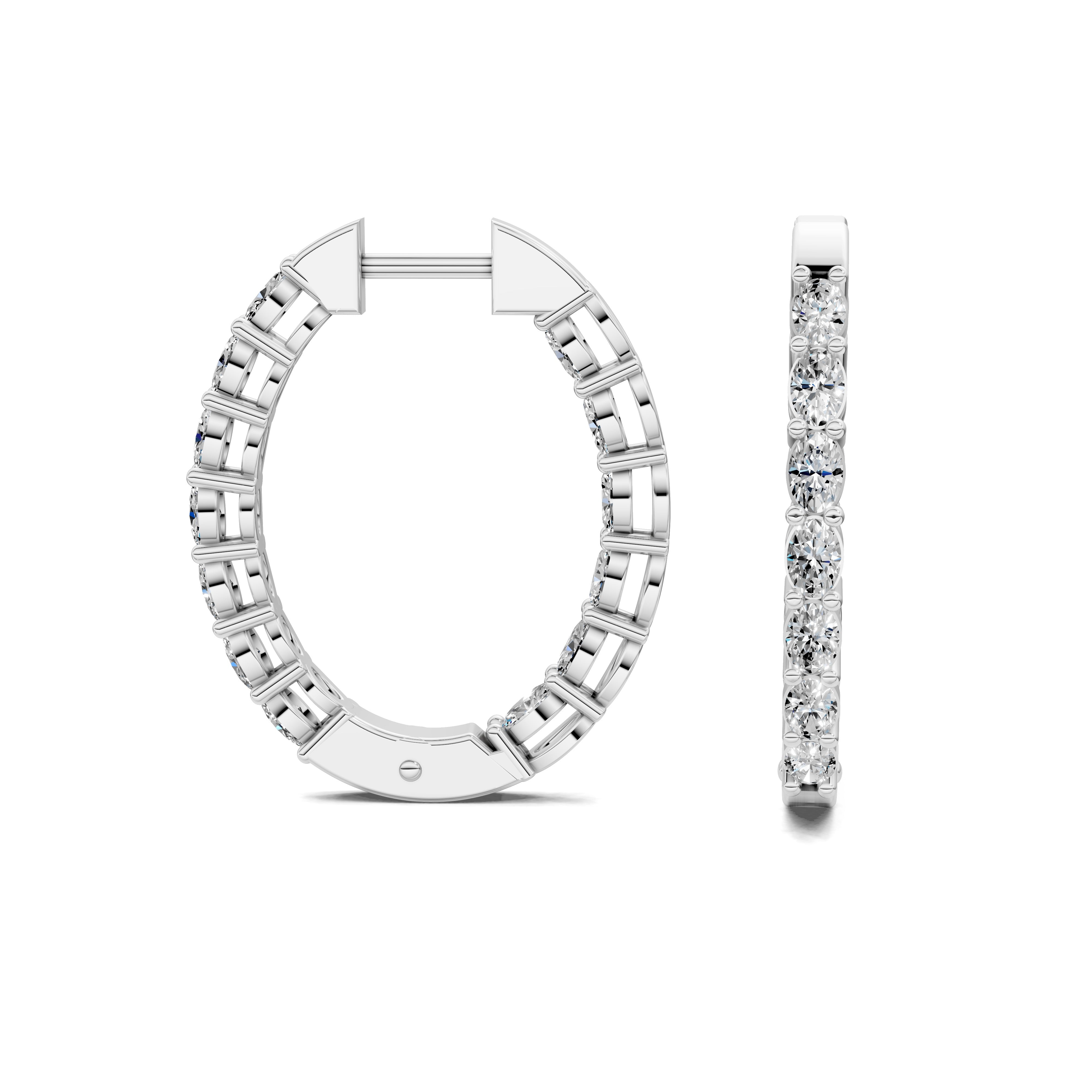 Neroli Oval Diamond Hoop Earrings