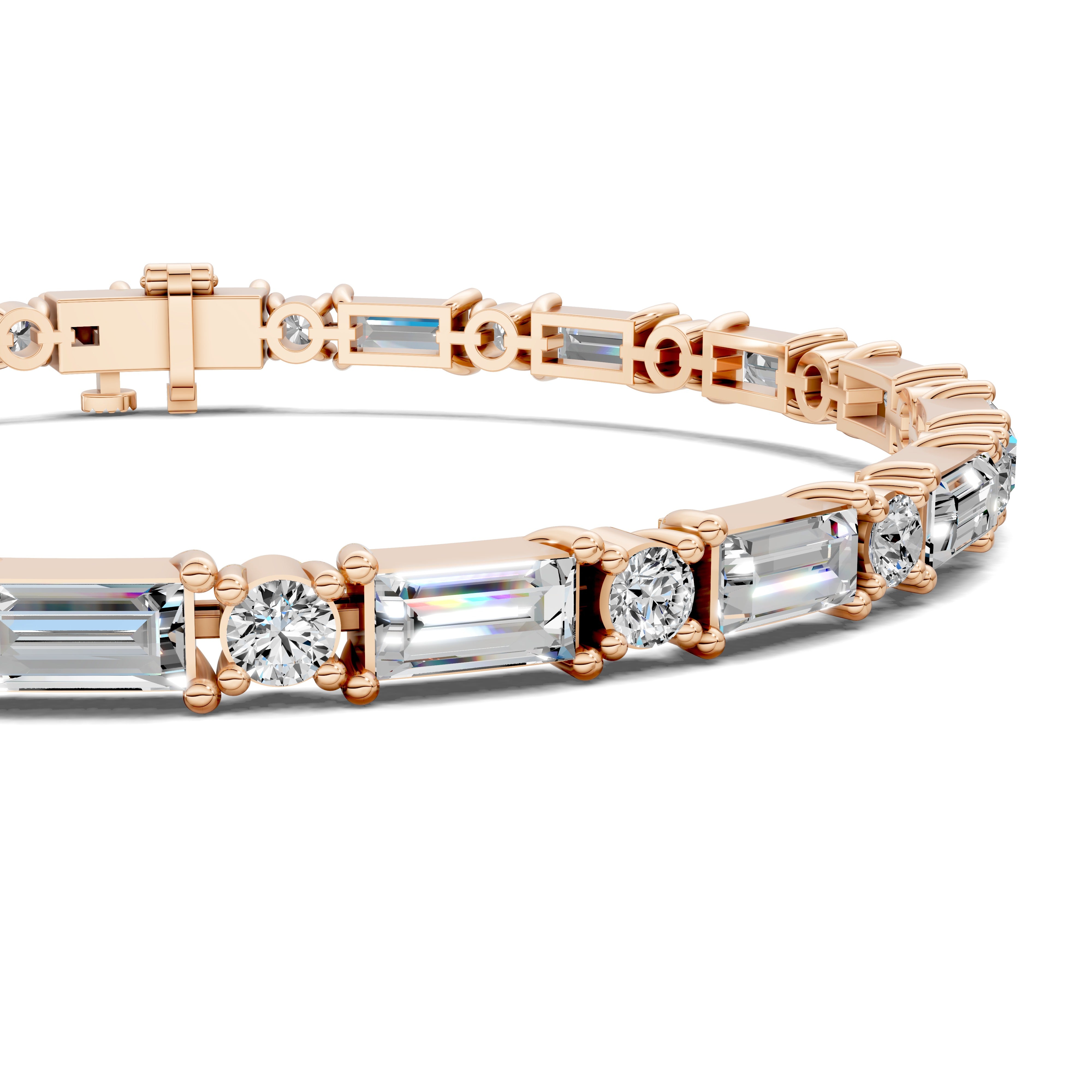 Sienna Alternating Baguette & Round Tennis Bracelet