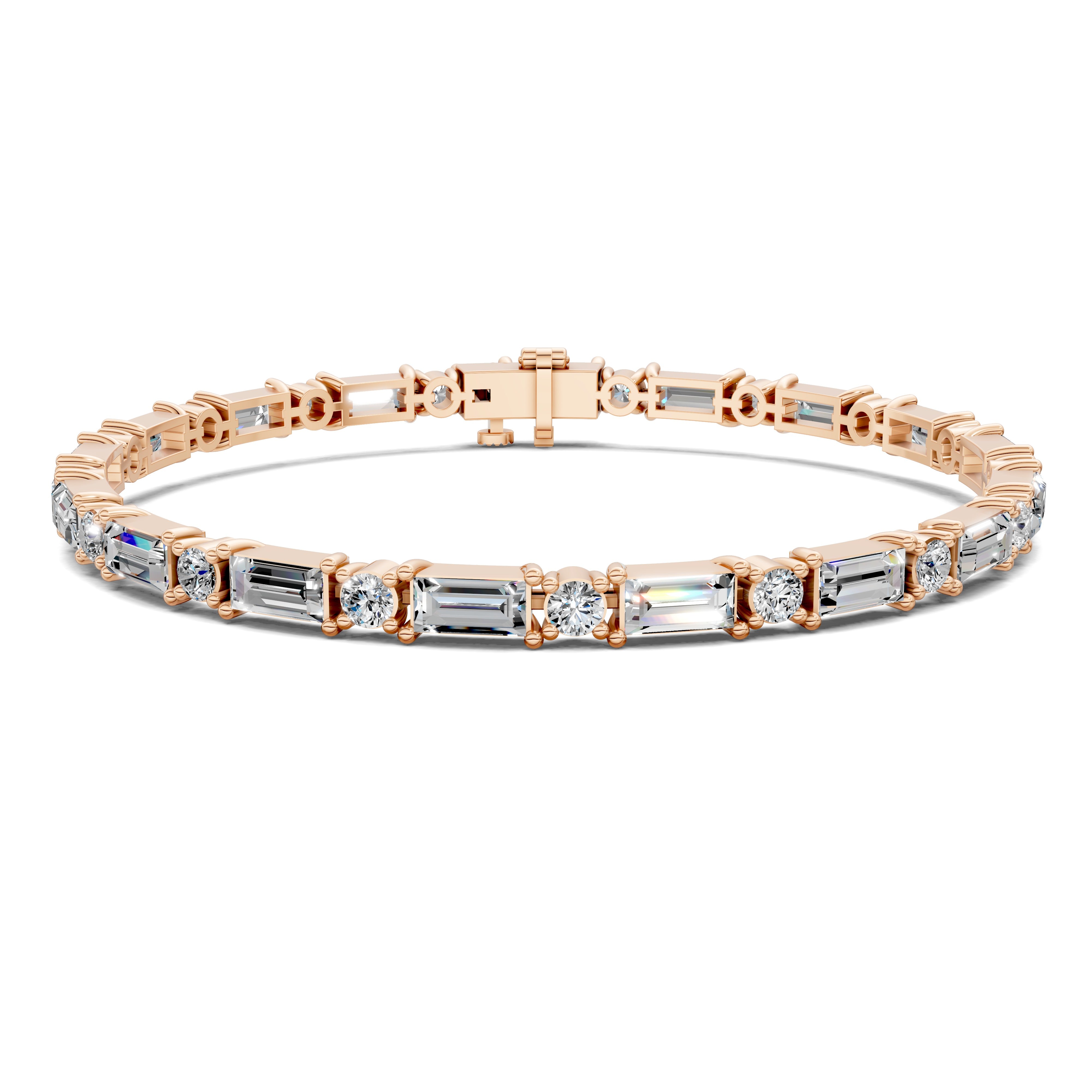 Sienna Alternating Baguette & Round Tennis Bracelet