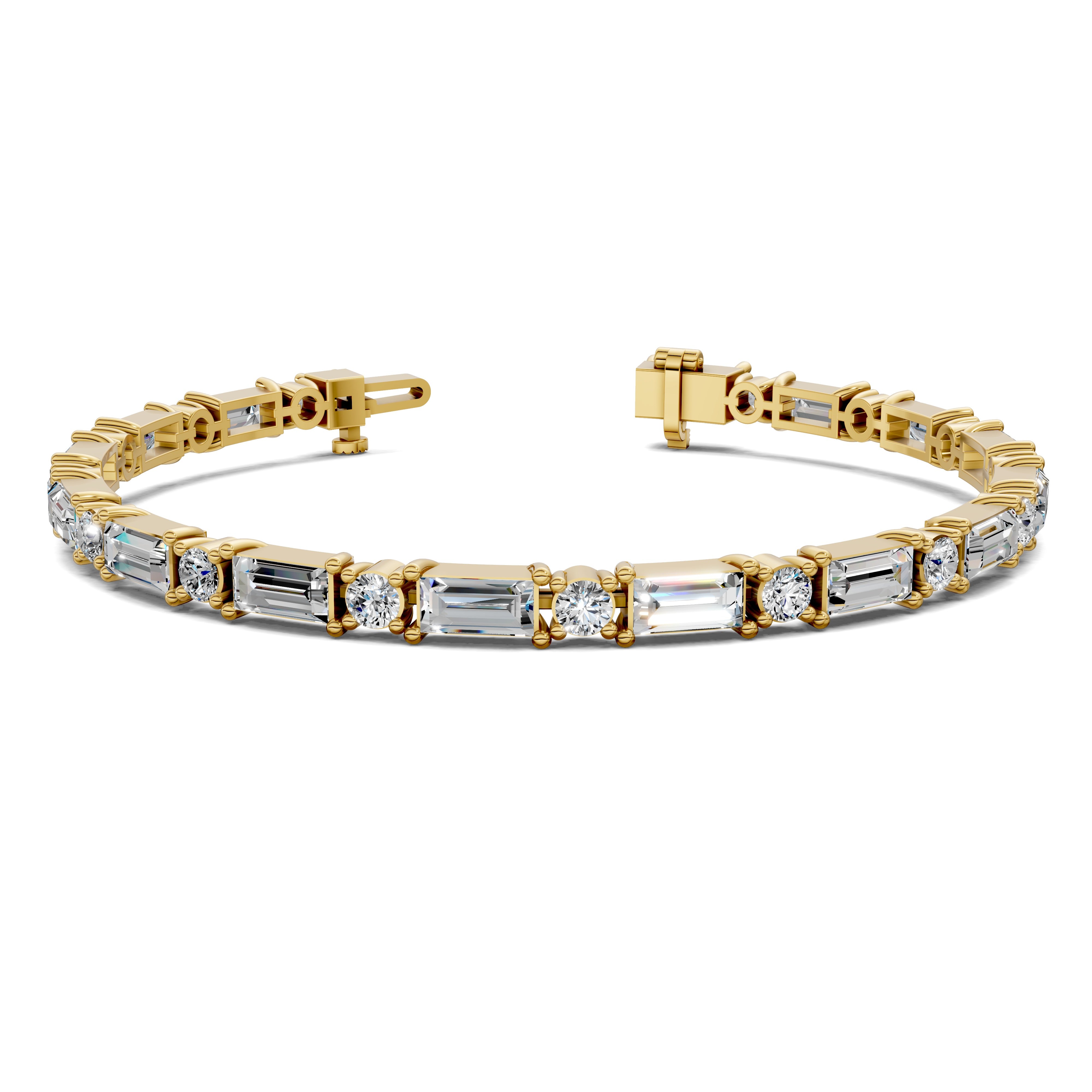 Sienna Alternating Baguette & Round Tennis Bracelet