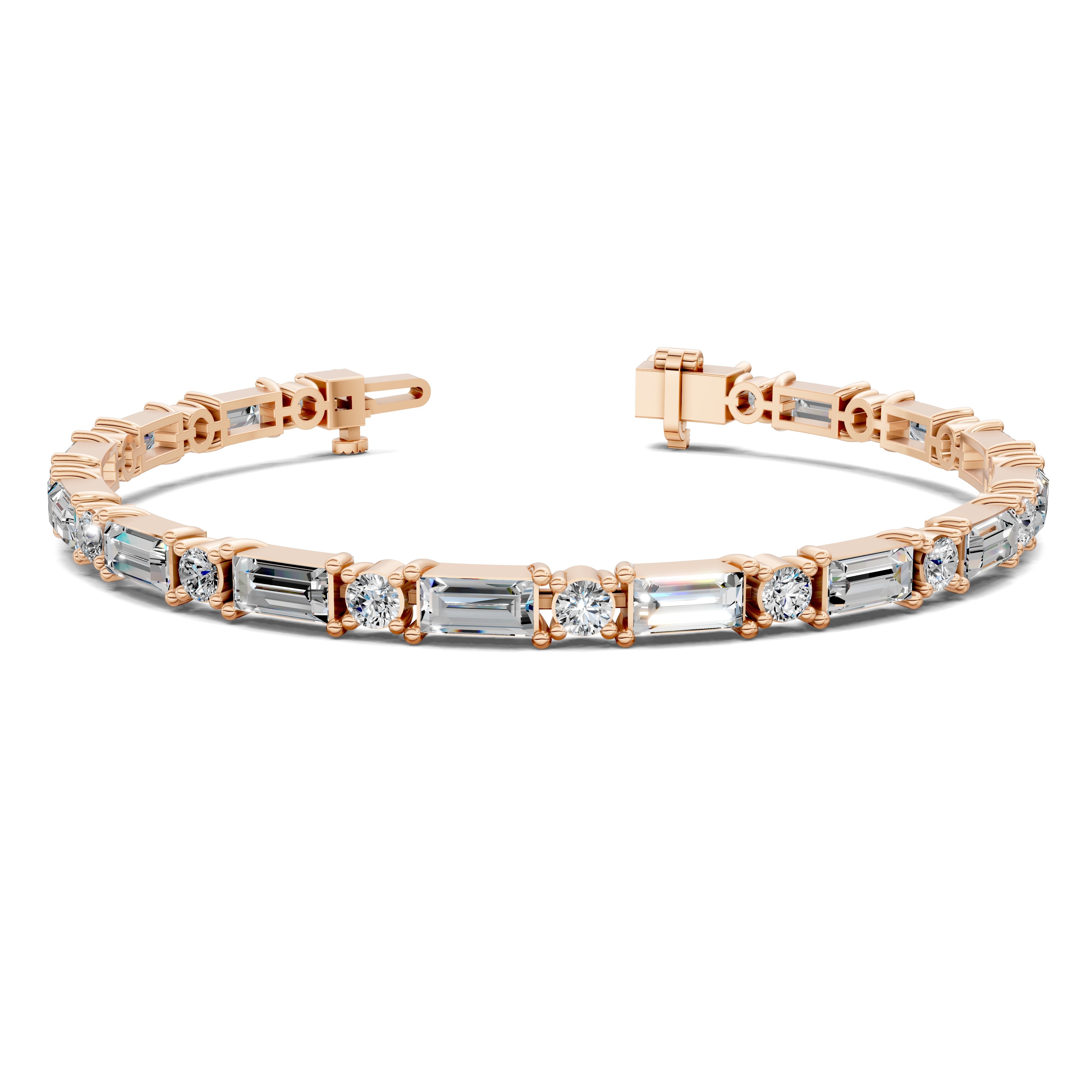 Sienna Alternating Baguette & Round Tennis Bracelet