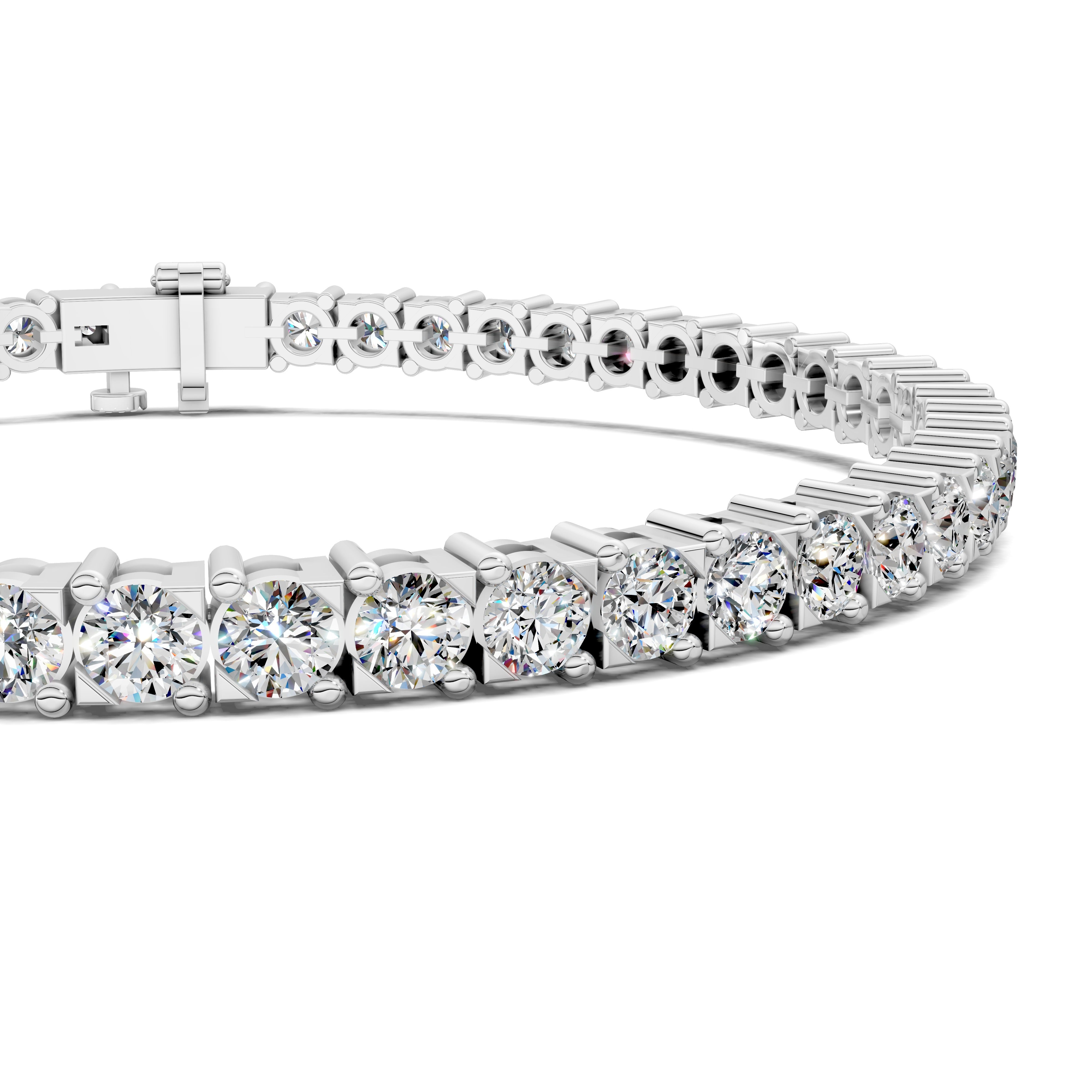 Grace Cross-Prong Round Tennis Bracelet