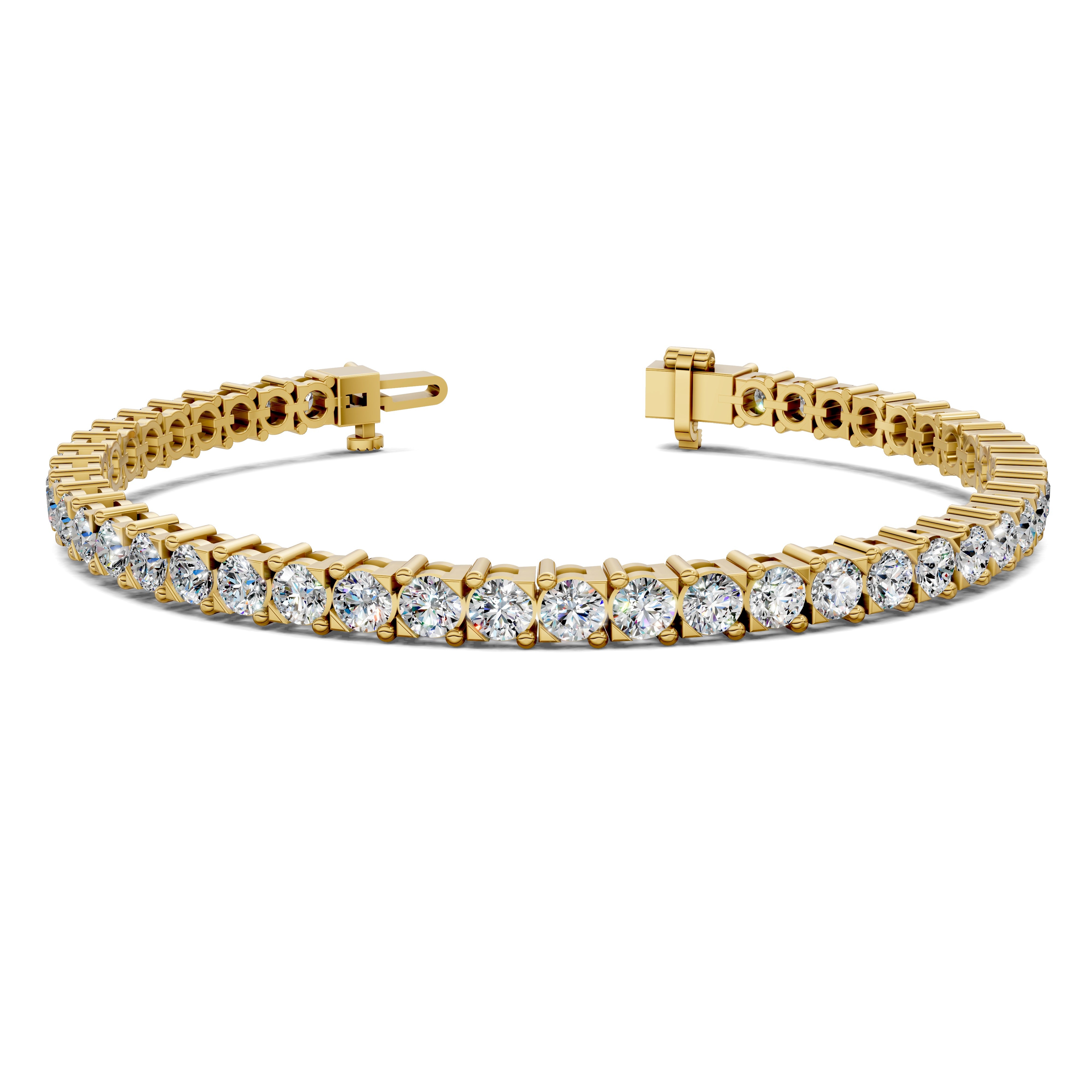 Grace Cross-Prong Round Tennis Bracelet