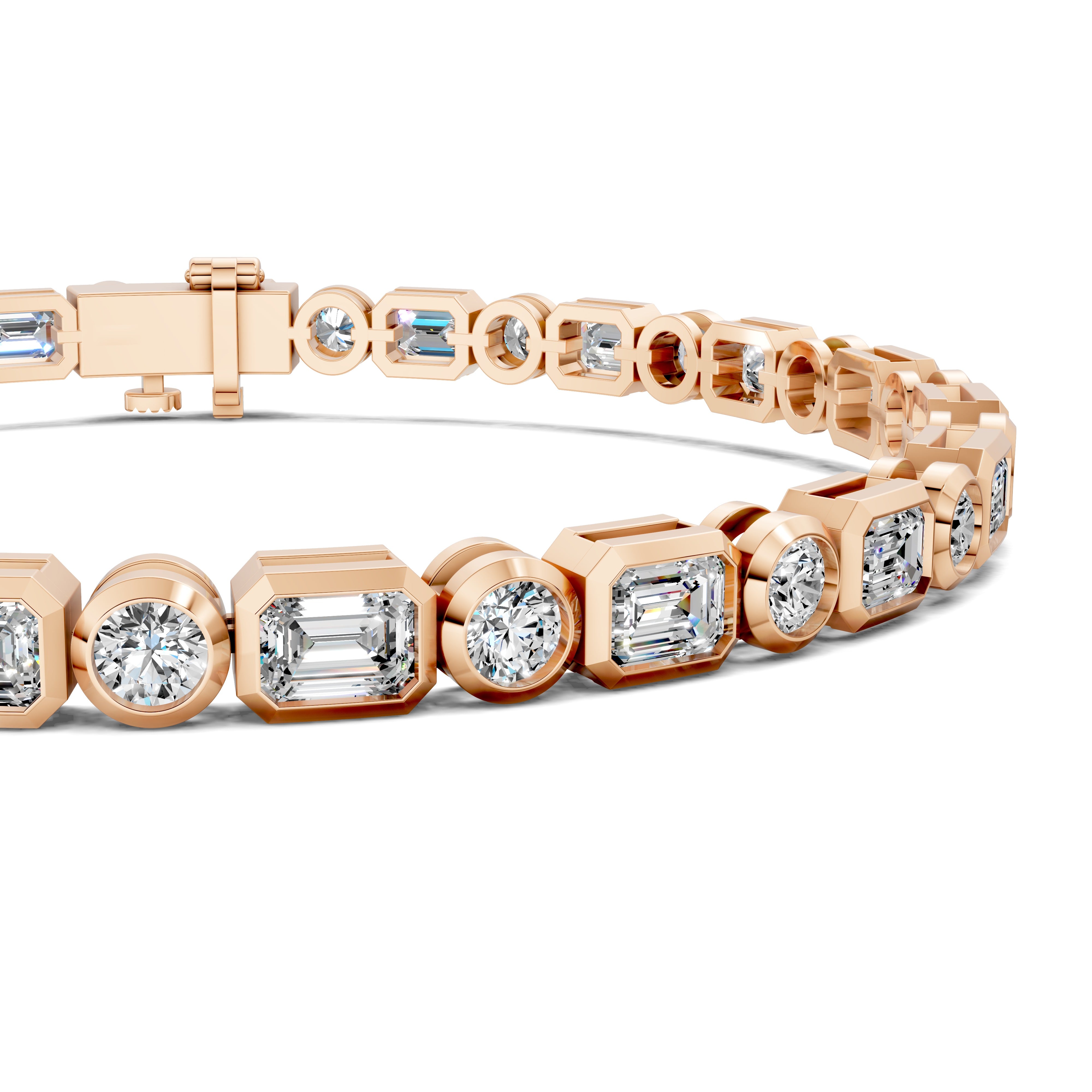 Amelia Emerald Round Bezel Tennis Bracelet