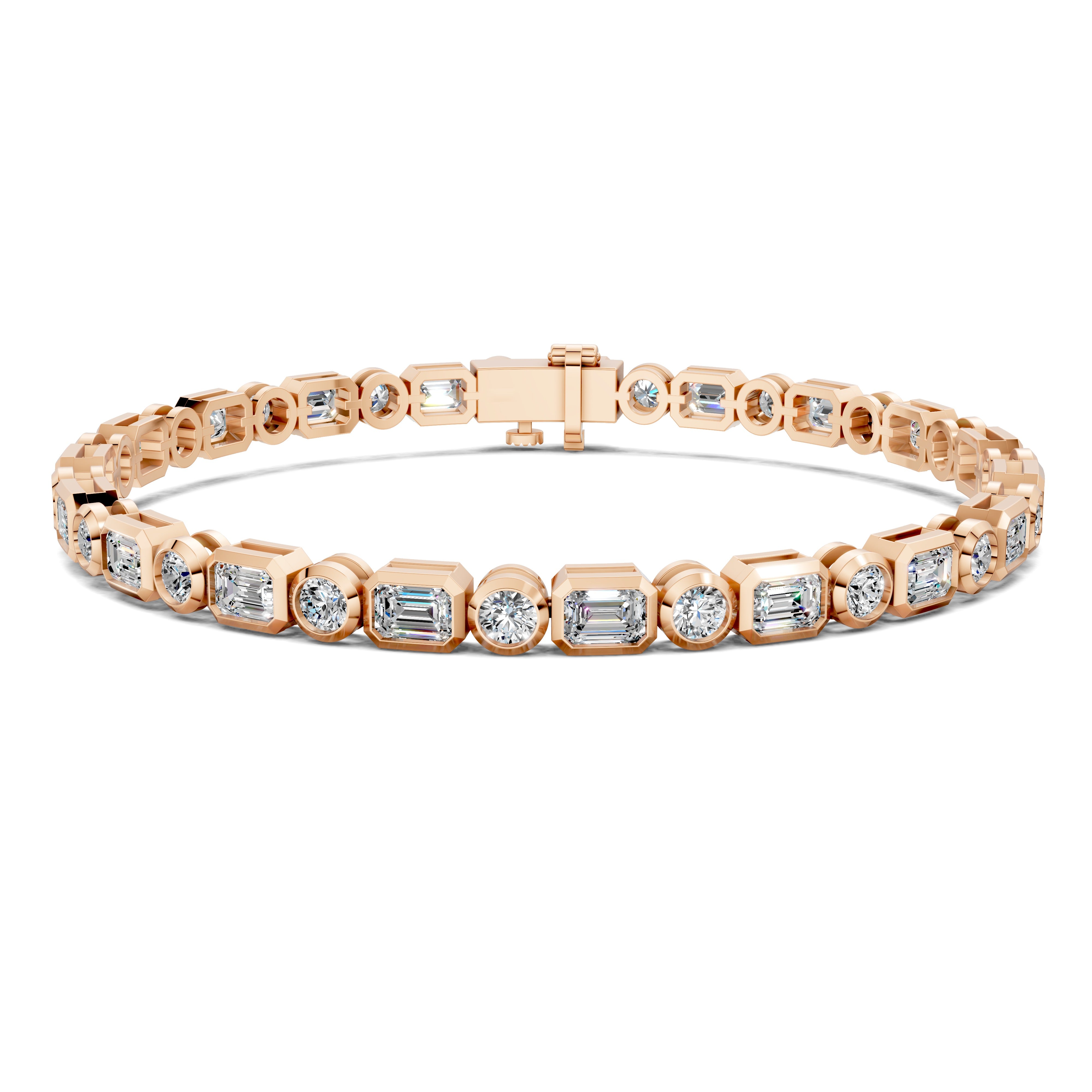 Amelia Emerald Round Bezel Tennis Bracelet