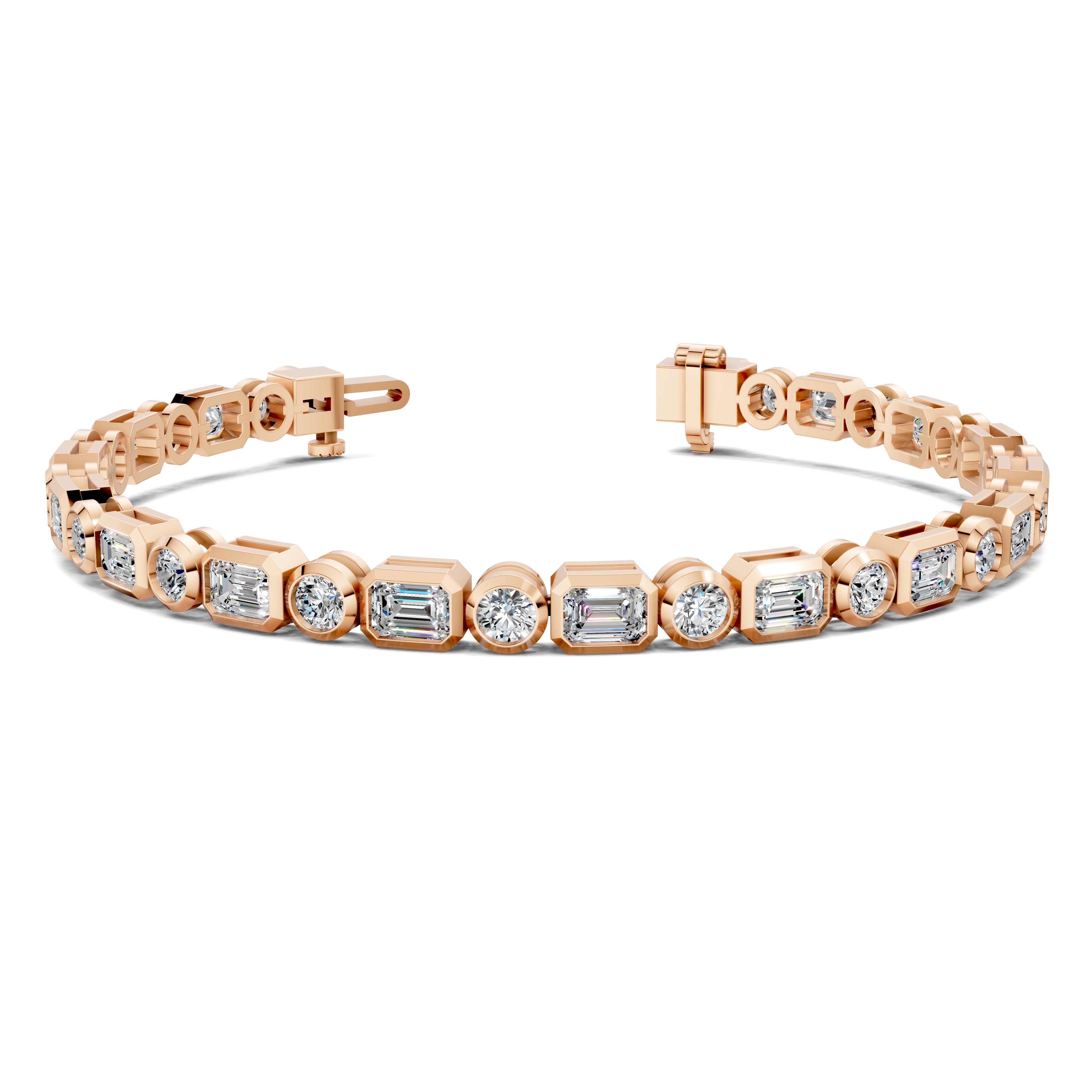 Amelia Emerald Round Bezel Tennis Bracelet