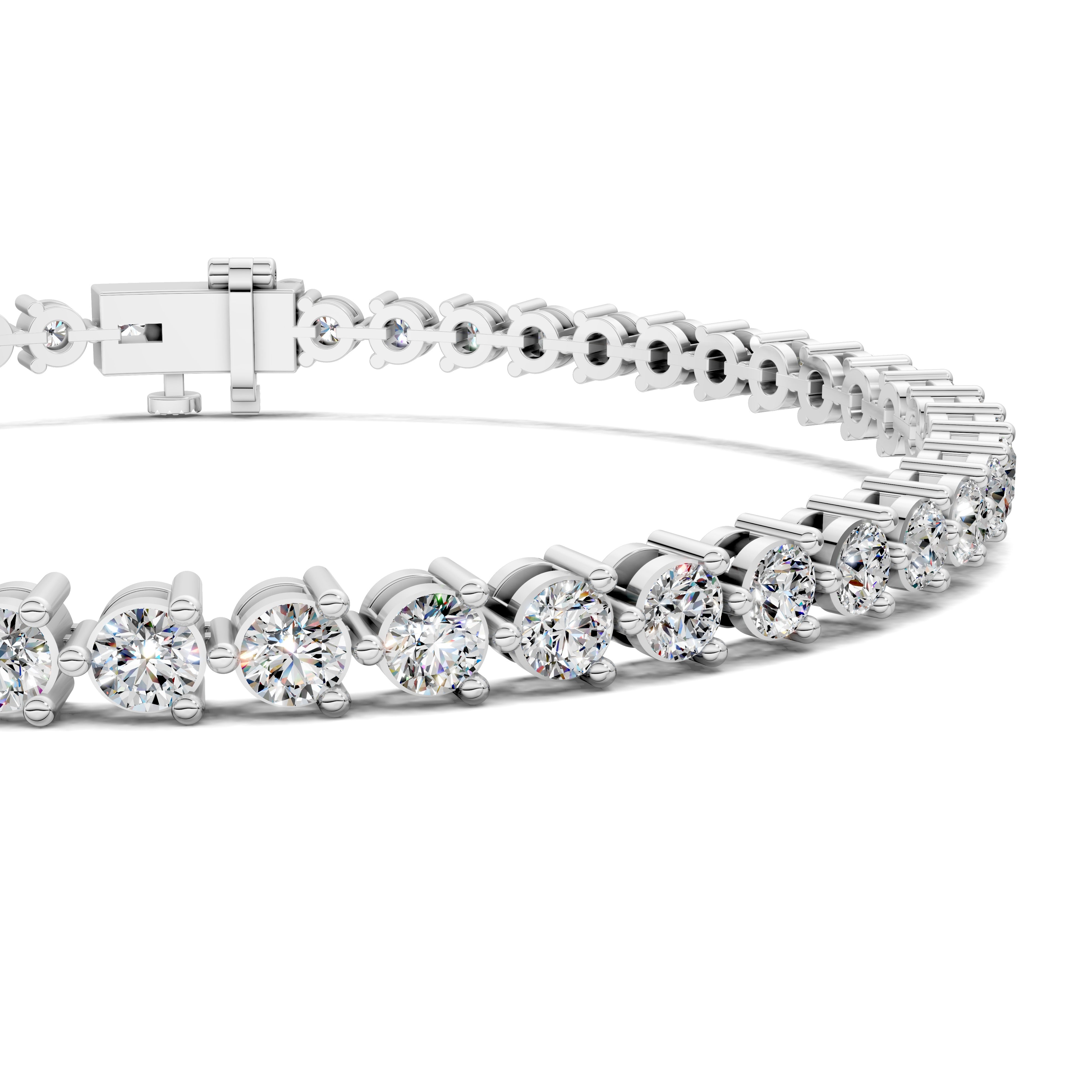 Olivia Classic Three-Prong Round Tennis Bracelet