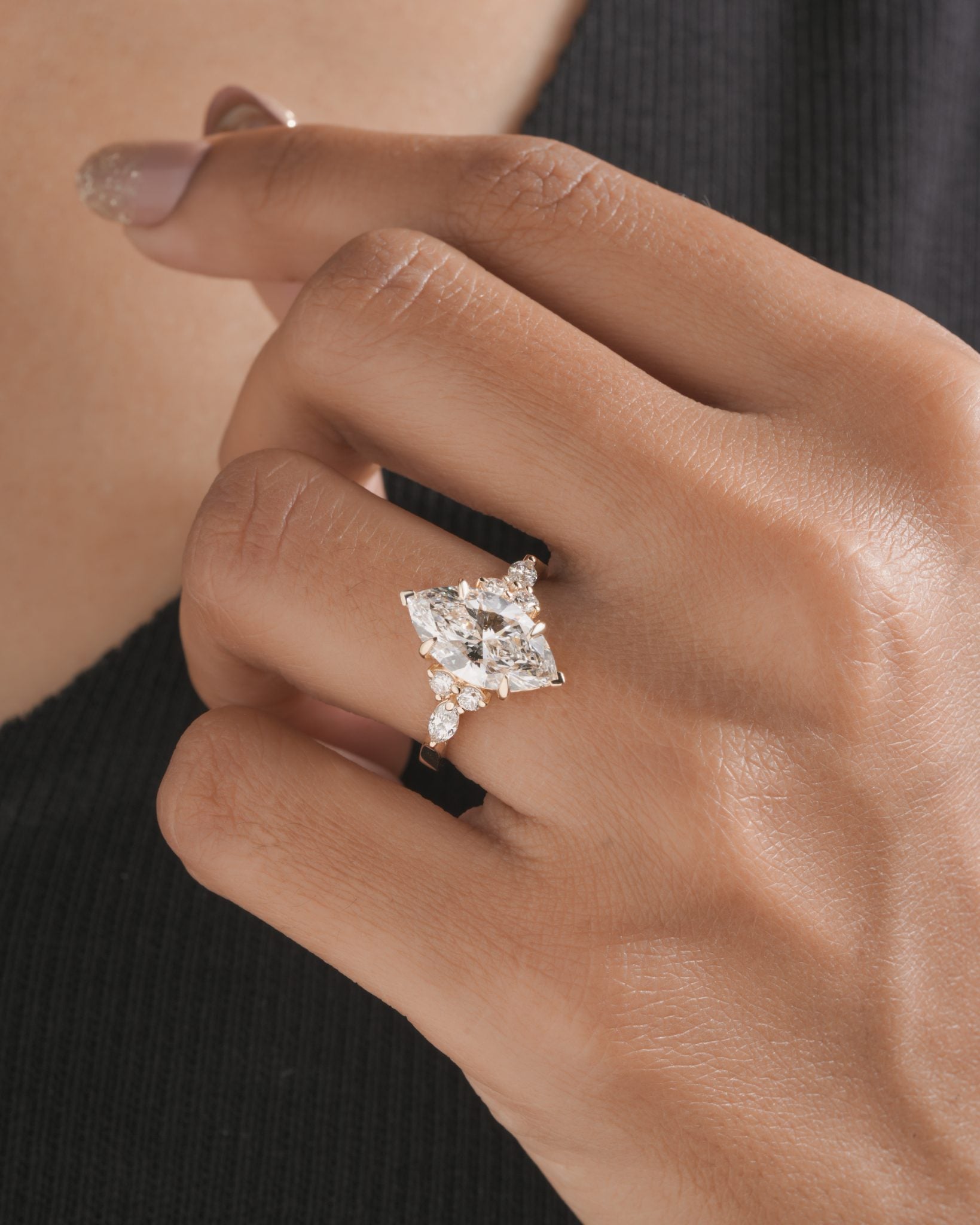 The Lunara Marquise Cluster Ring