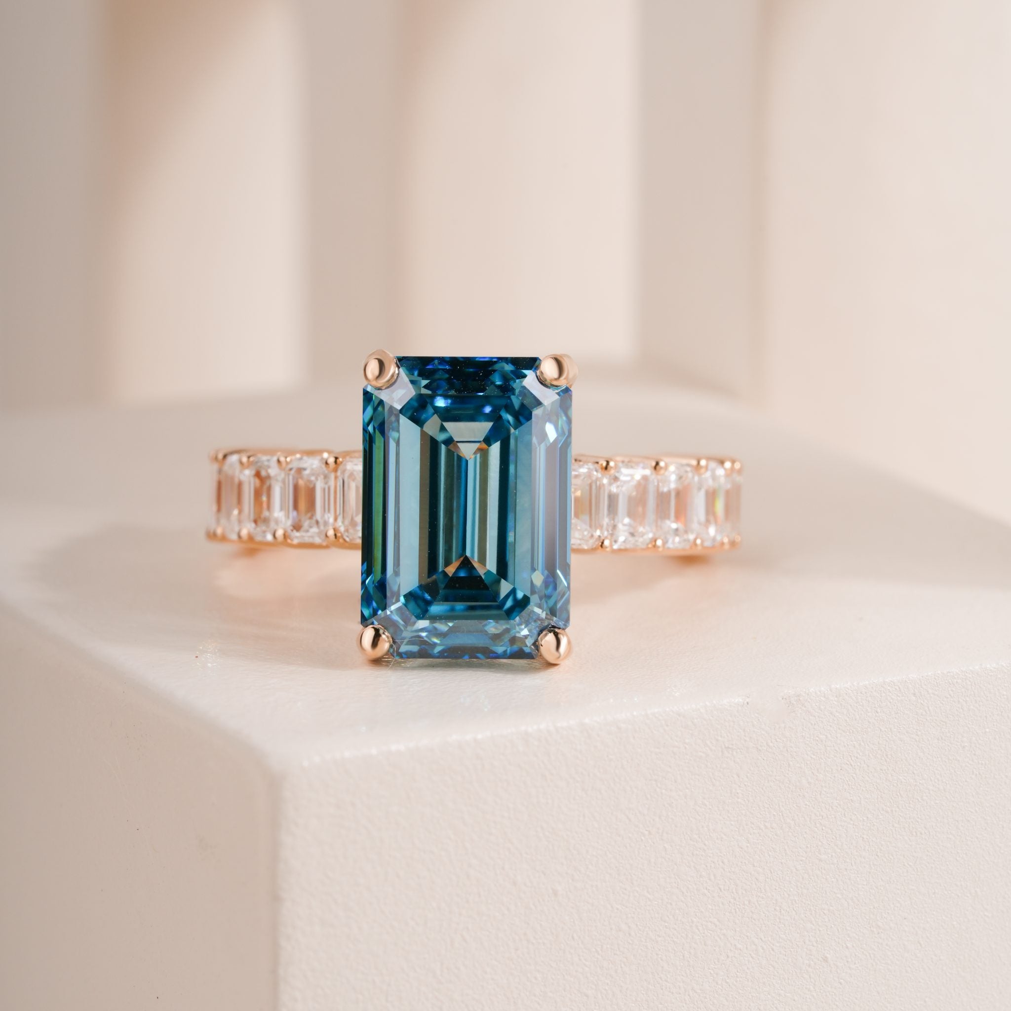 The Solara Emerald Pavé Ring