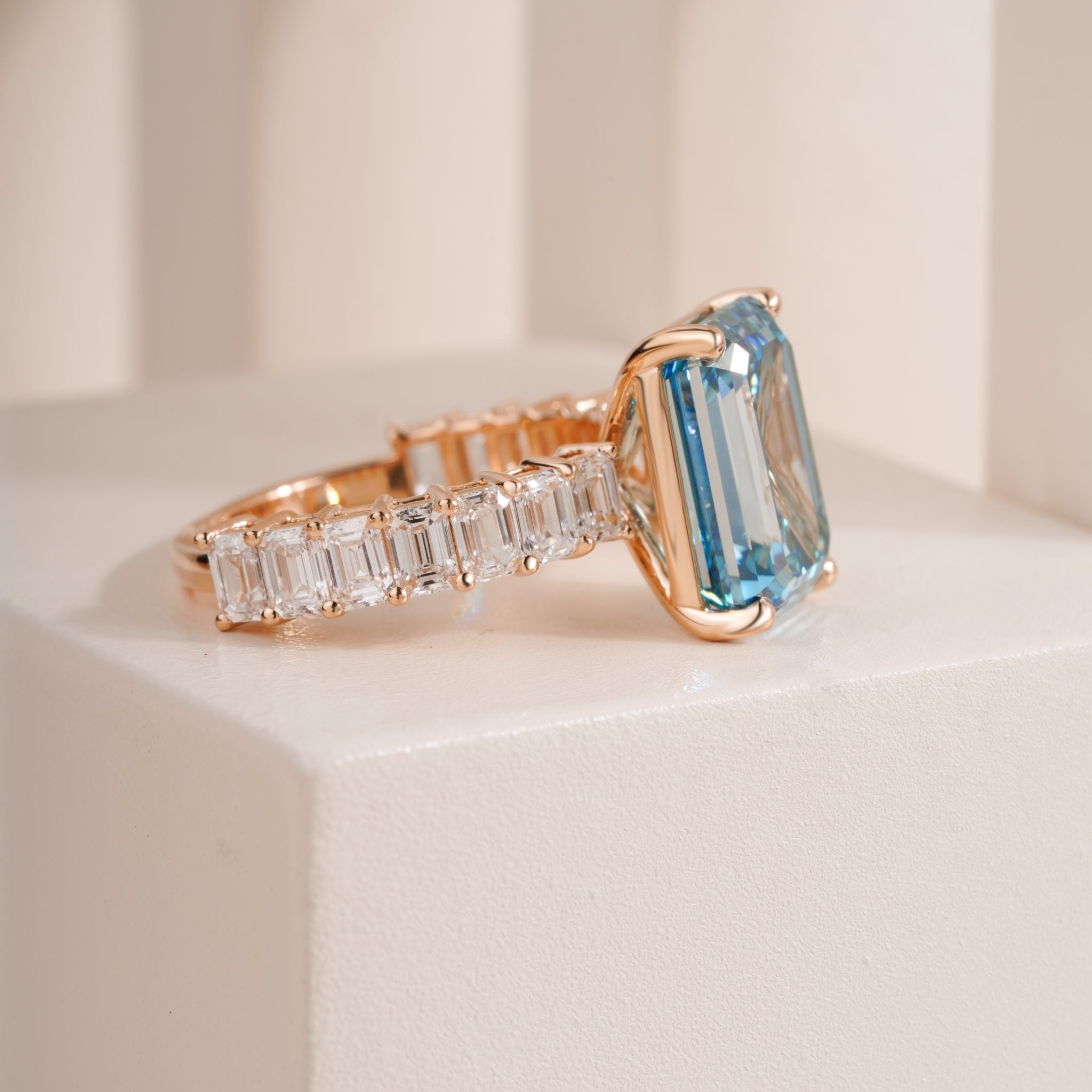 The Solara Emerald Pavé Ring