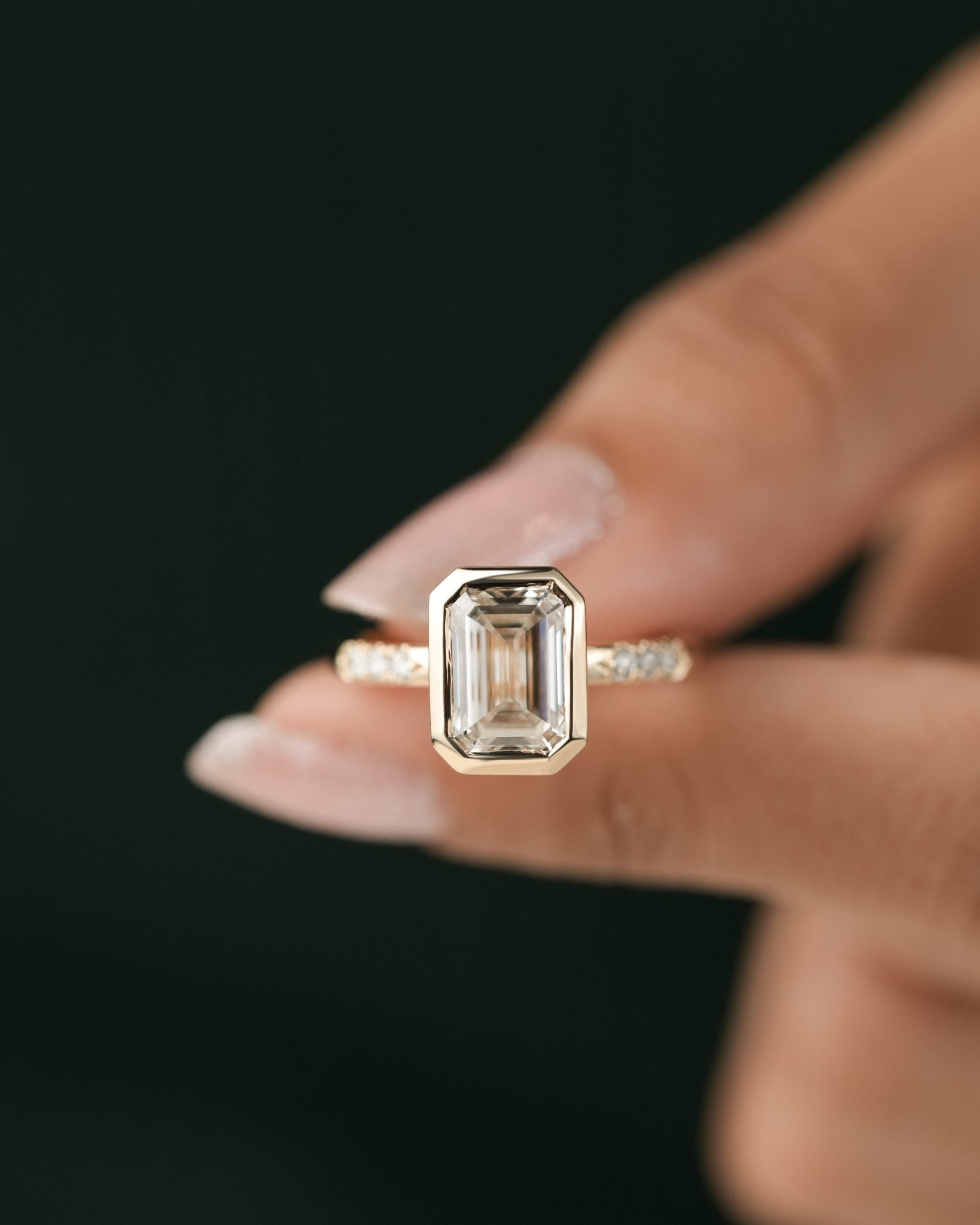The Seraphelle Emerald Bezel Ring