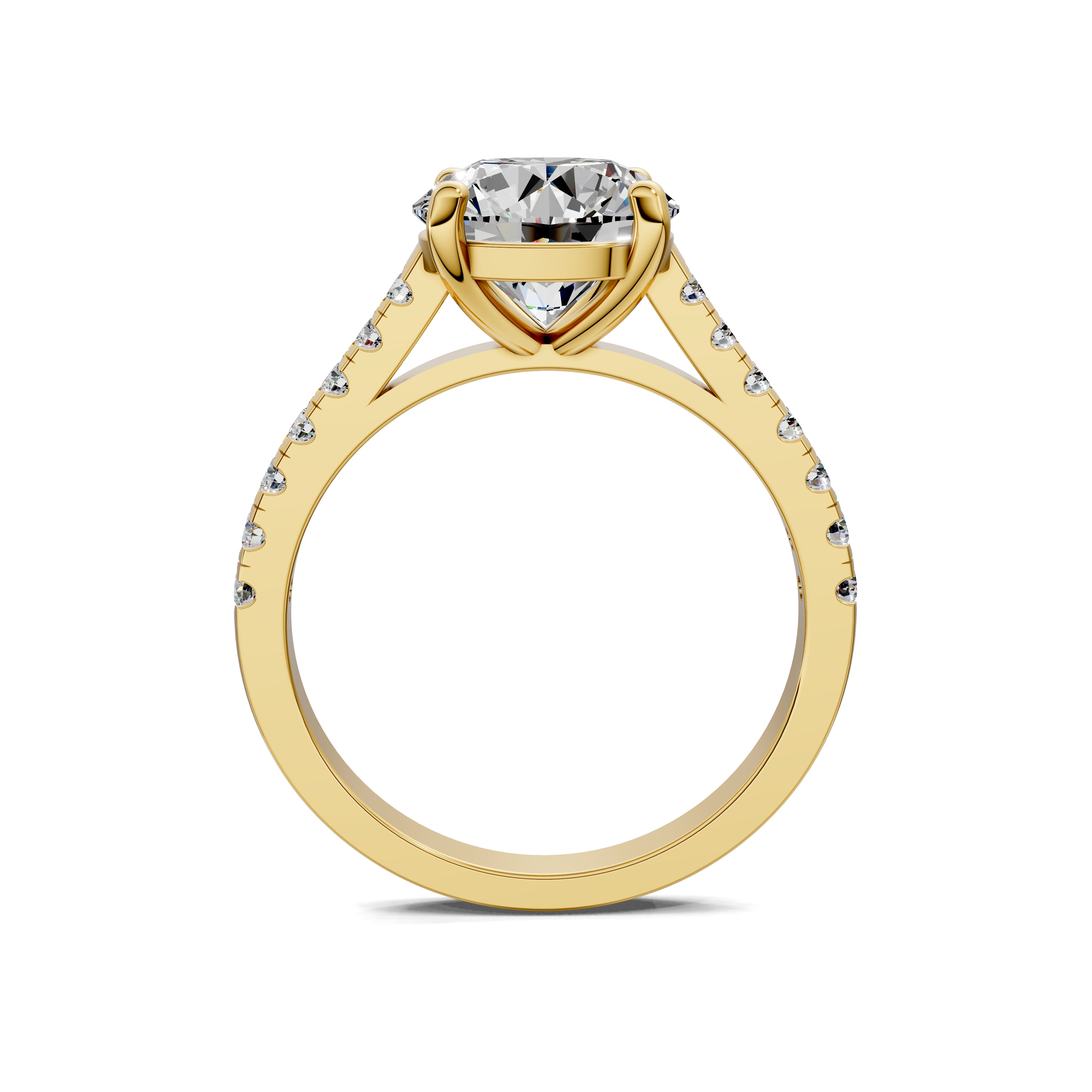 Dahlia Pavé Solitaire Ring