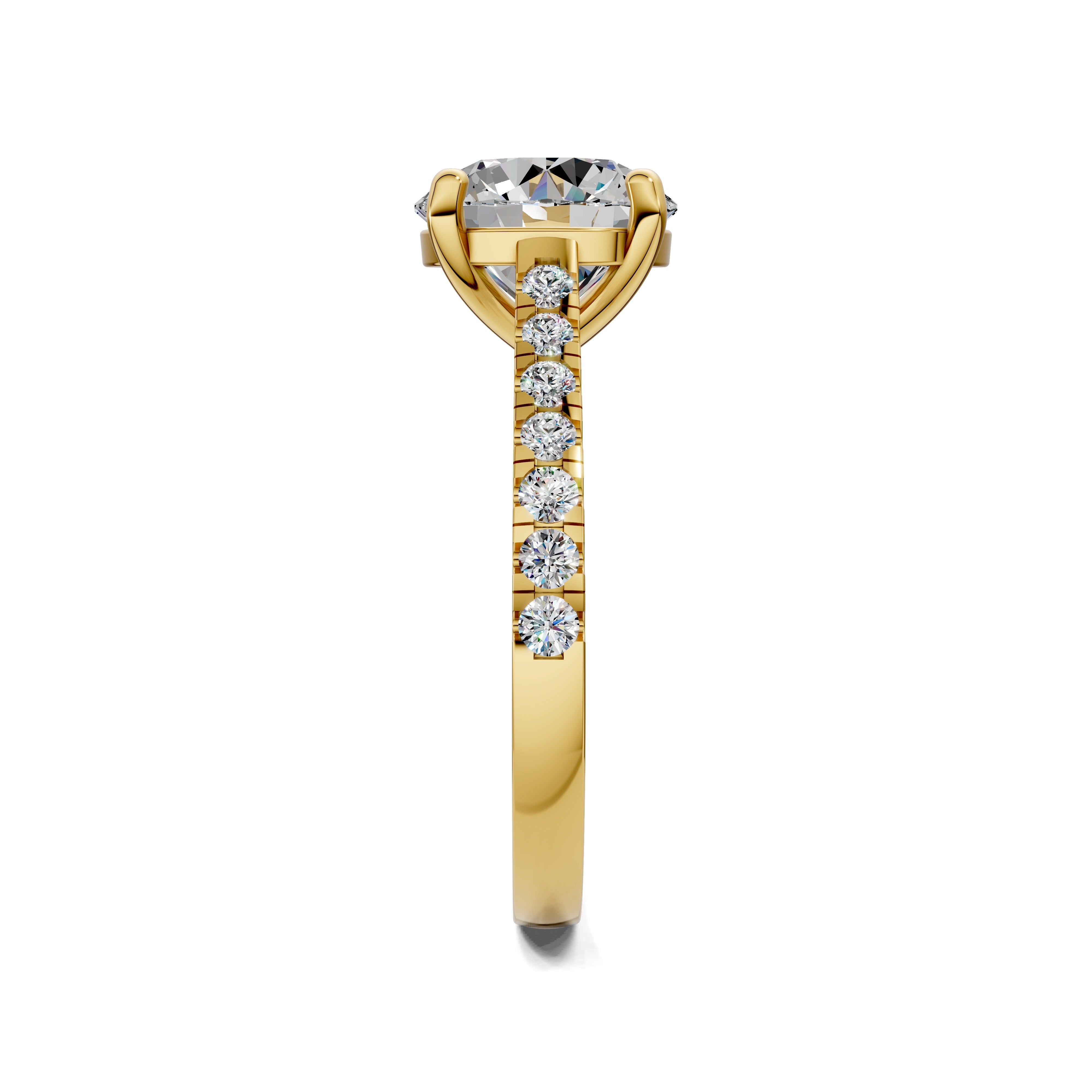Dahlia Pavé Solitaire Ring