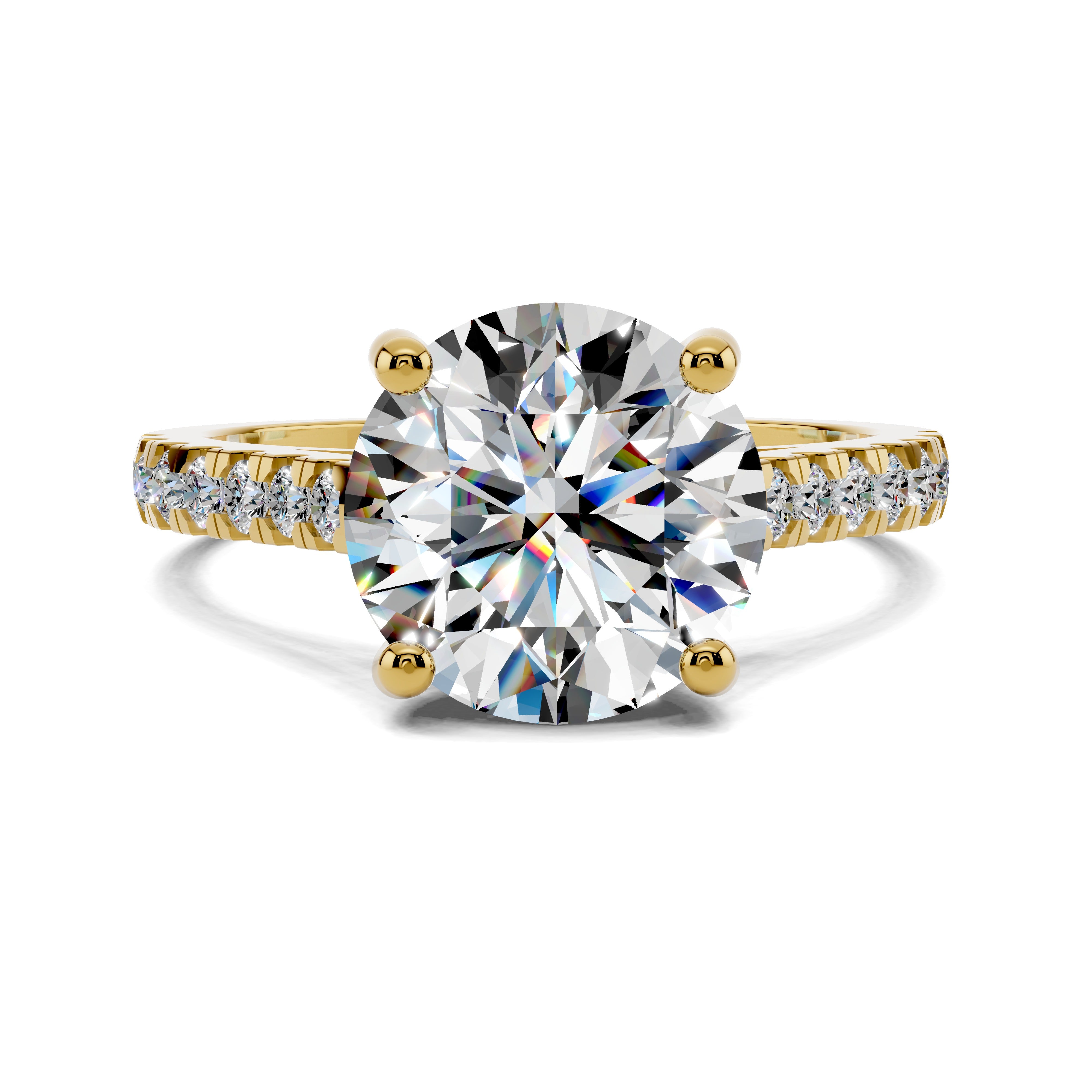 Dahlia Pavé Solitaire Ring