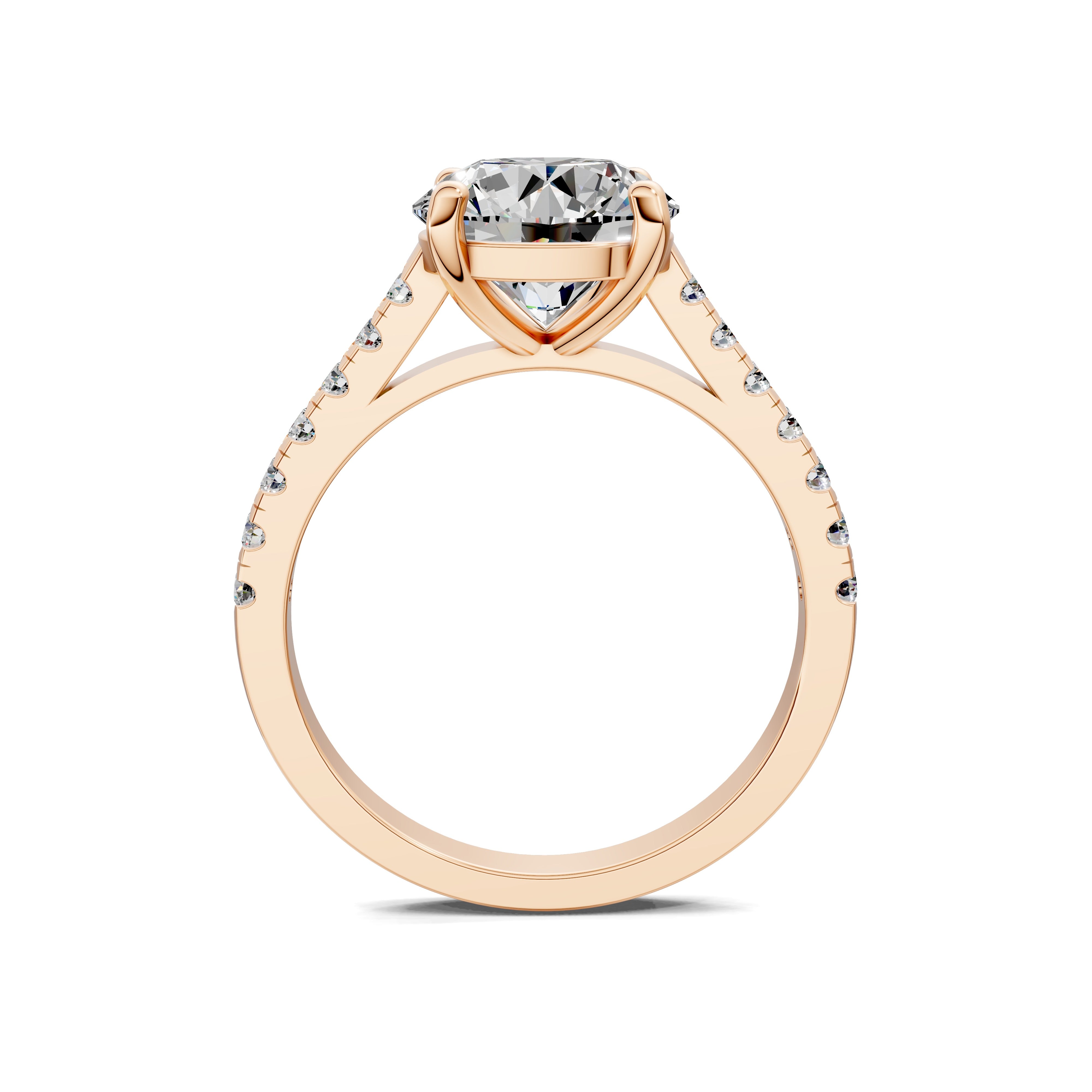 Dahlia Pavé Solitaire Ring