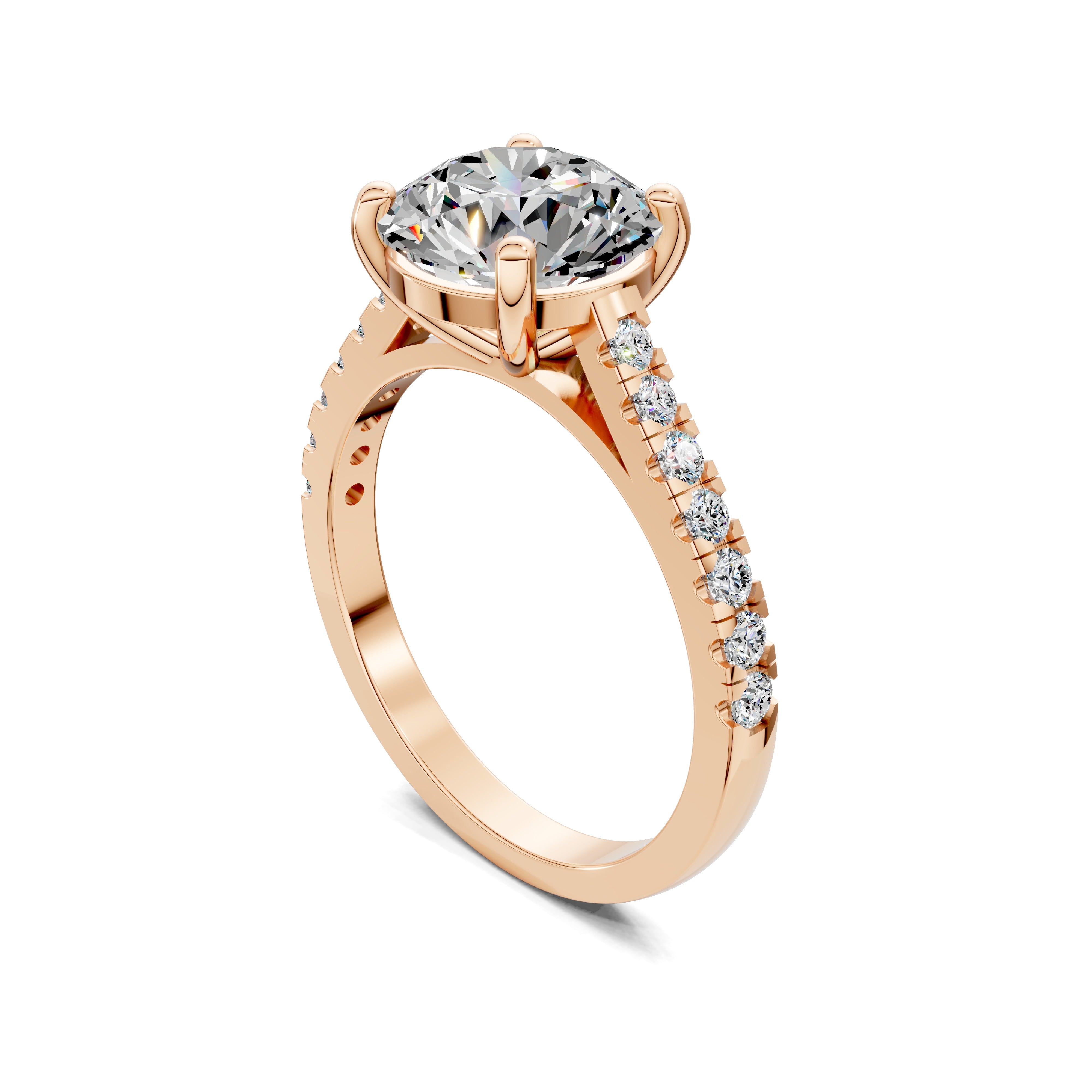 Dahlia Pavé Solitaire Ring