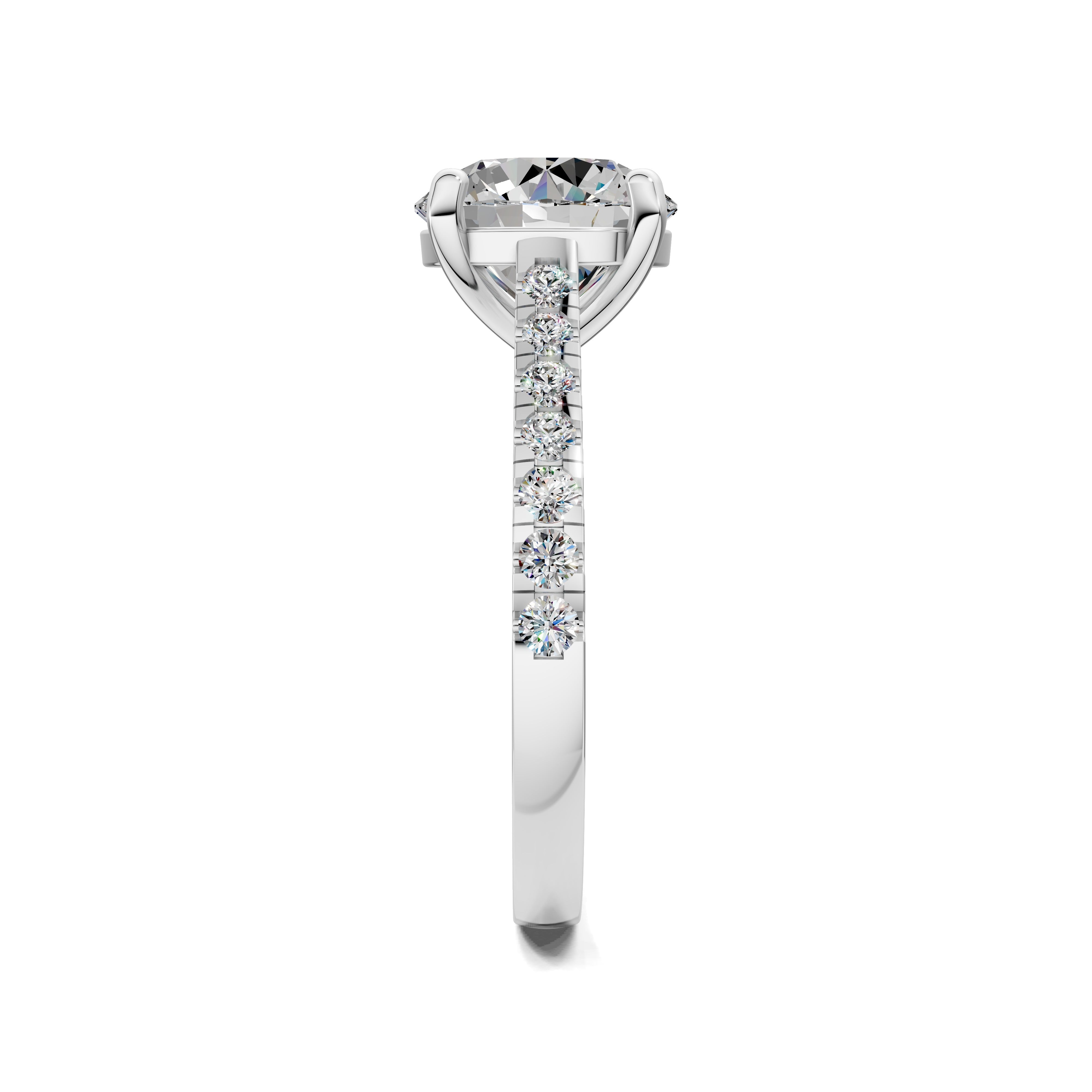 Dahlia Pavé Solitaire Ring
