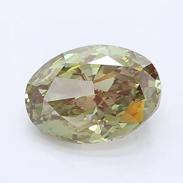 1.02ct Oval Lab Grown Diamond (Colour Fancy Vivid Green, Clarity VS2, IGI Certified)
