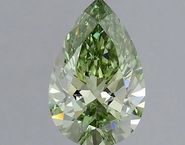 1.08ct Pear Lab Grown Diamond (Colour Fancy Vivid Green, Clarity VVS2, IGI Certified)