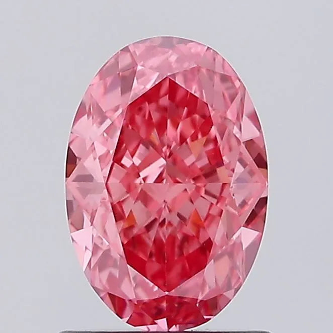 1.10ct Oval Lab Grown Diamond (Colour Fancy Vivid Pink, Clarity VVS2, IGI Certified)